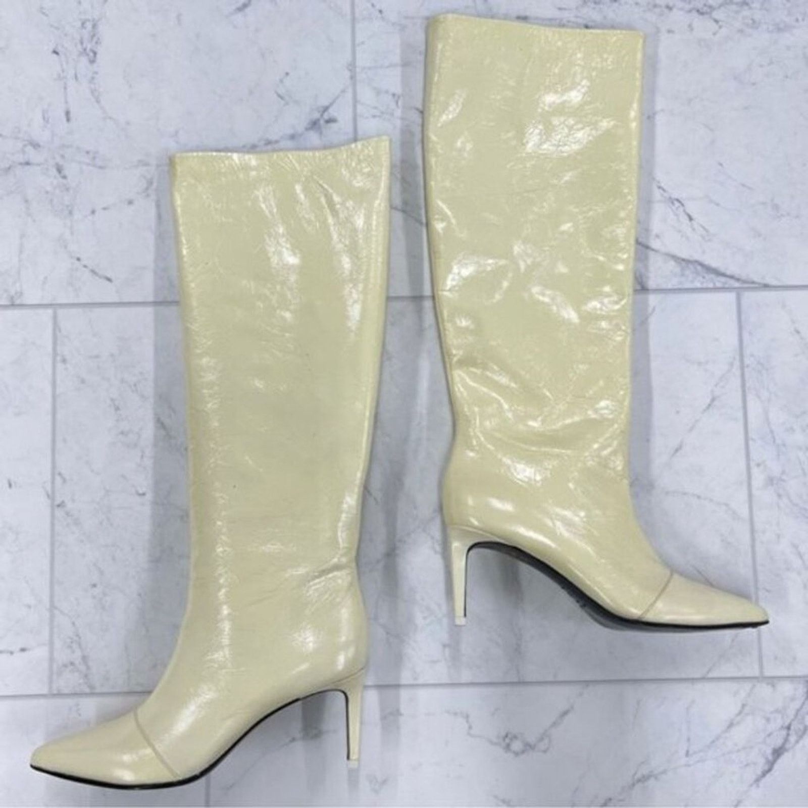Rag & Bone Rag & Bone Beha Knee High Crinkled Leather Boots Size US 10 / IT 40 - 8 Thumbnail