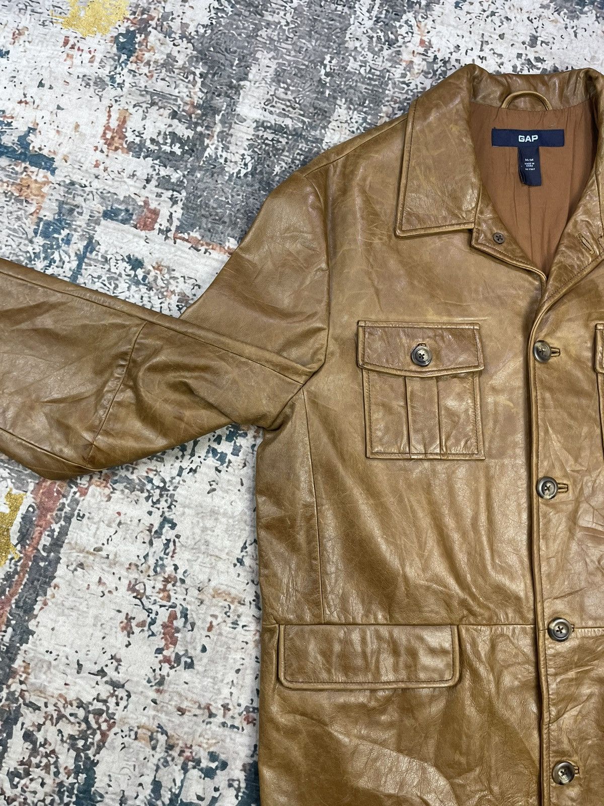 Gap Y2k🔥Vintage GAP Cowhide Four Pocket Leather Jacket Size US M / EU 48-50 / 2 - 6 Thumbnail