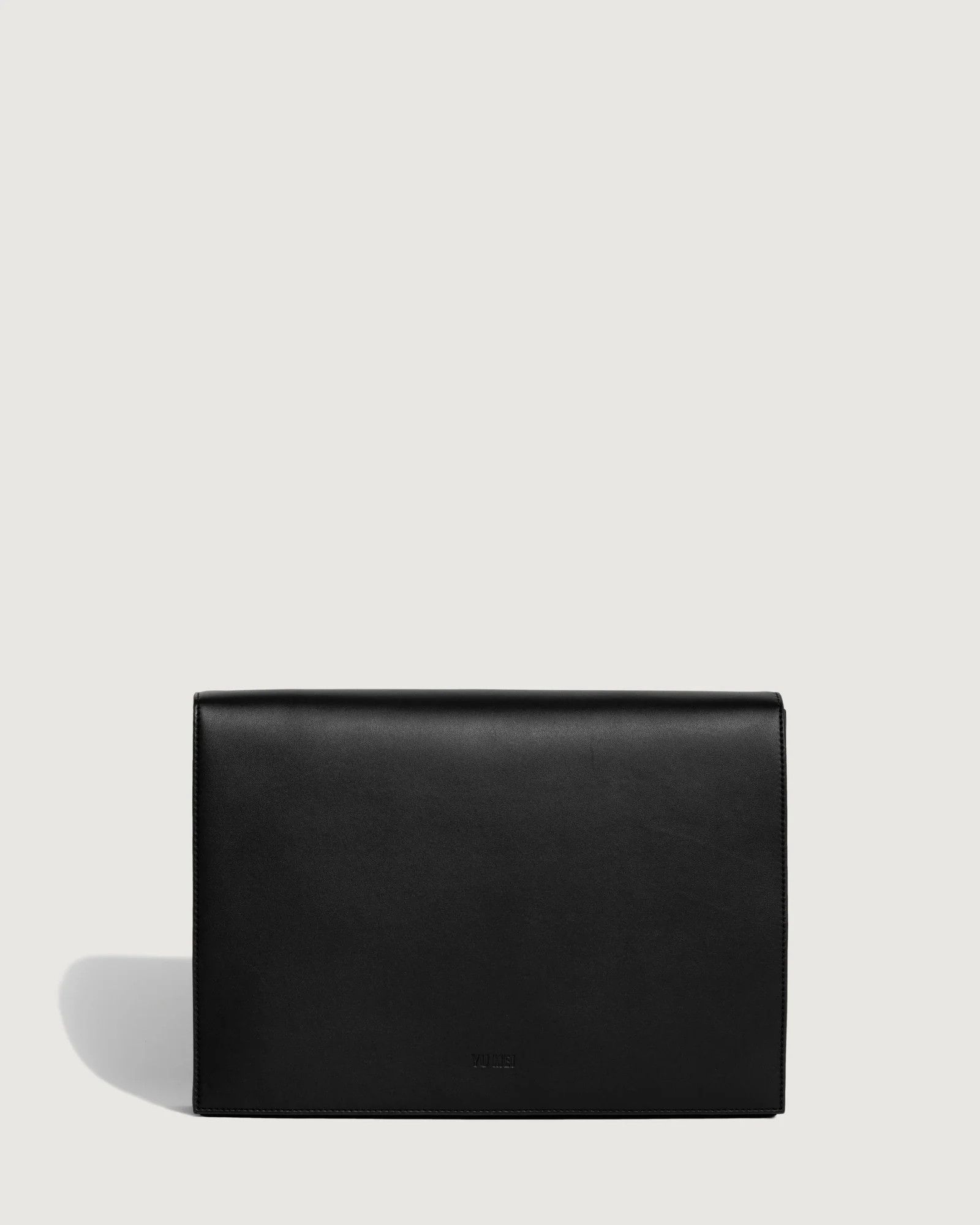 image of Vintage Yu Mei Bolton Leather Laptop Folio in Black, Men's