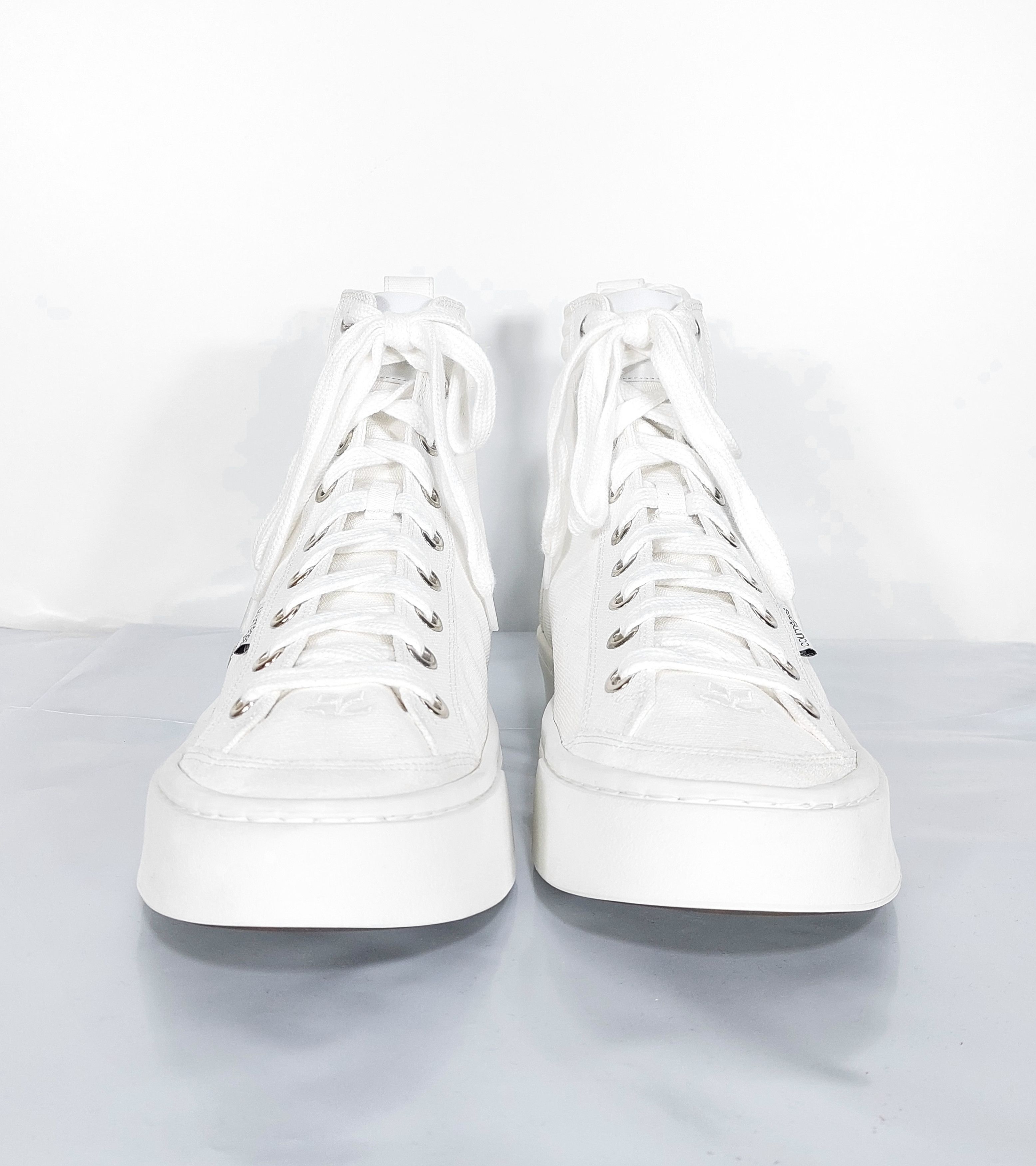 Courreges canvas 01 high top sneakers - white 43EU Size US 10 / EU 43 - 4 Thumbnail