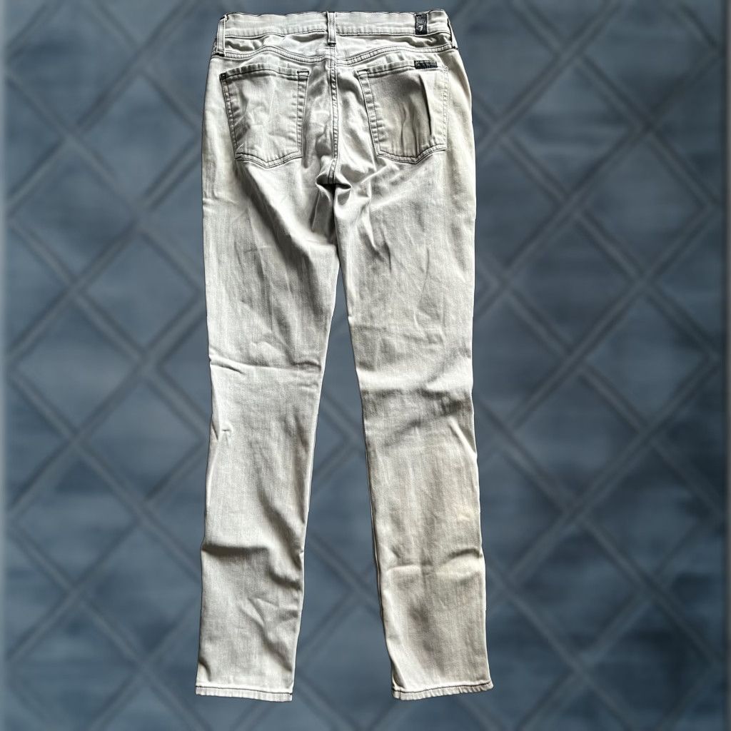 7 For All Mankind 7 For All Mankind pants Women 27 The Skinny Low Rise Gray Solid Size 27" / US 4 / IT 40 - 1 Thumbnail