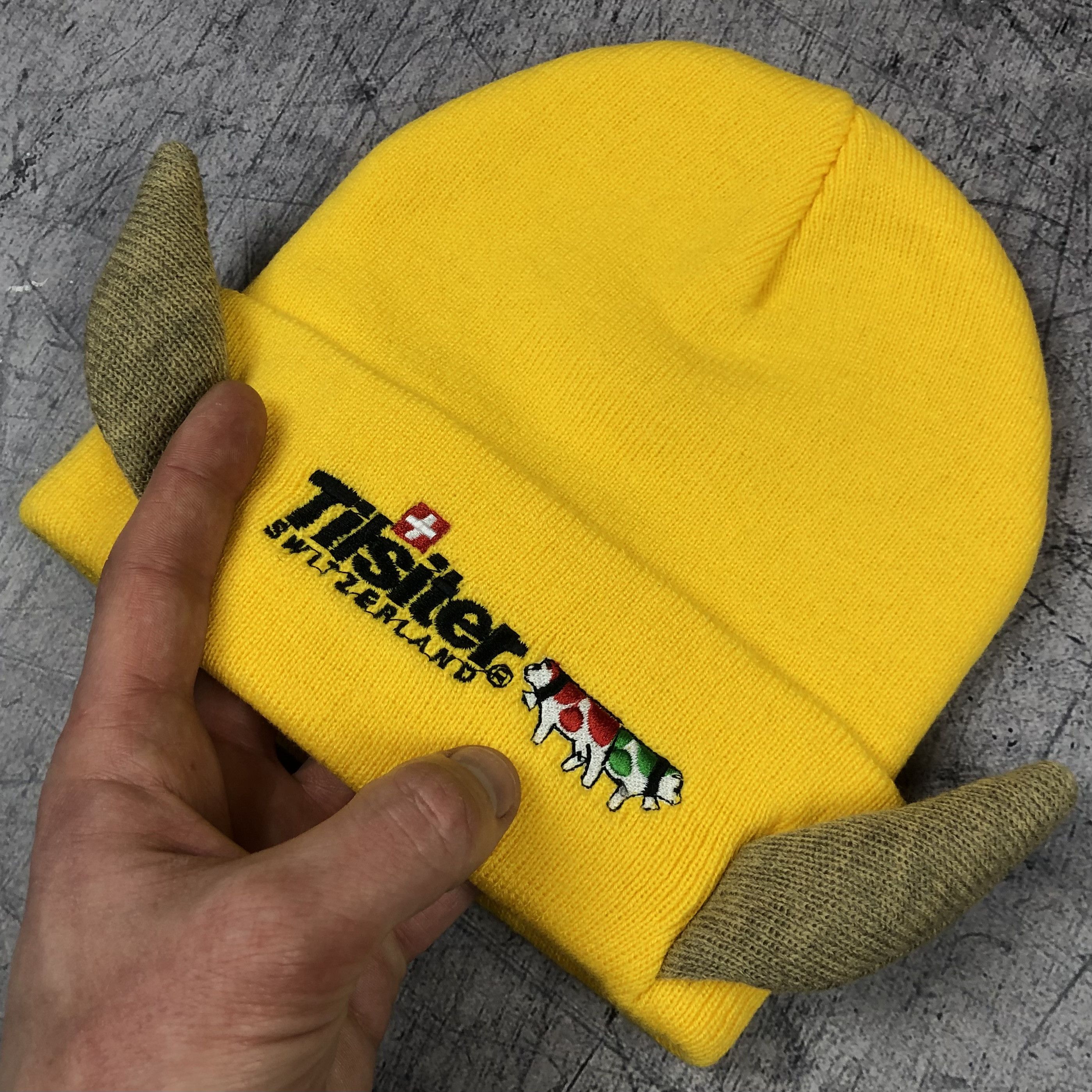 Vintage Crazy Hat Tilsiter Switzerland Cheese Unicorn Horns Size ONE SIZE - 3 Thumbnail