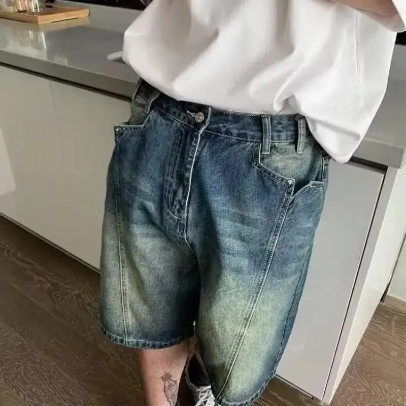 Japanese Brand Retro high street straight leg denim shorts Size US 32 / EU 48 - 4 Thumbnail