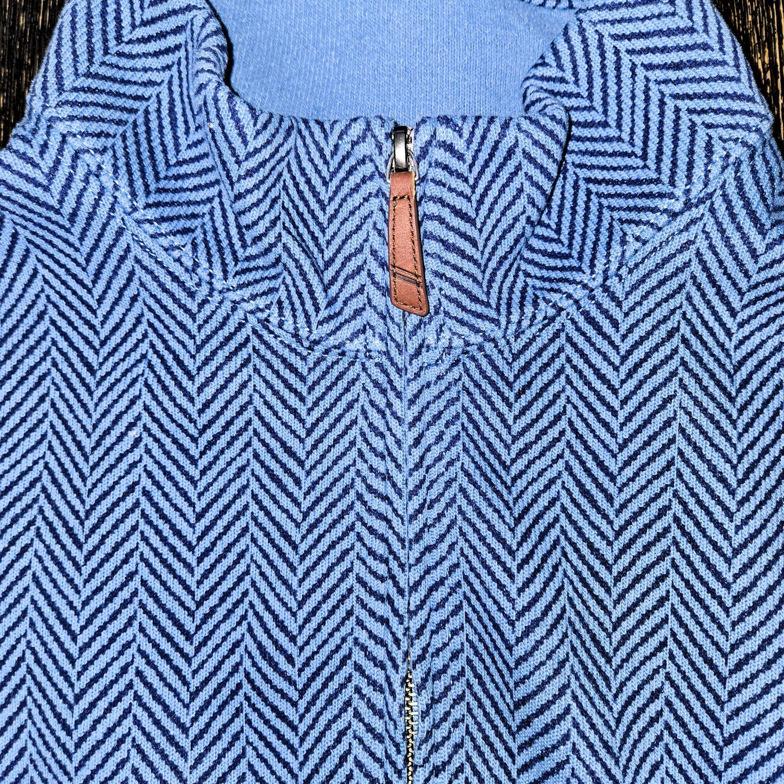 Lands' End Lands' End Sz Large Blue Pullover 1/4 Zip Knit 100% Cotton Size US L / EU 52-54 / 3 - 2 Thumbnail