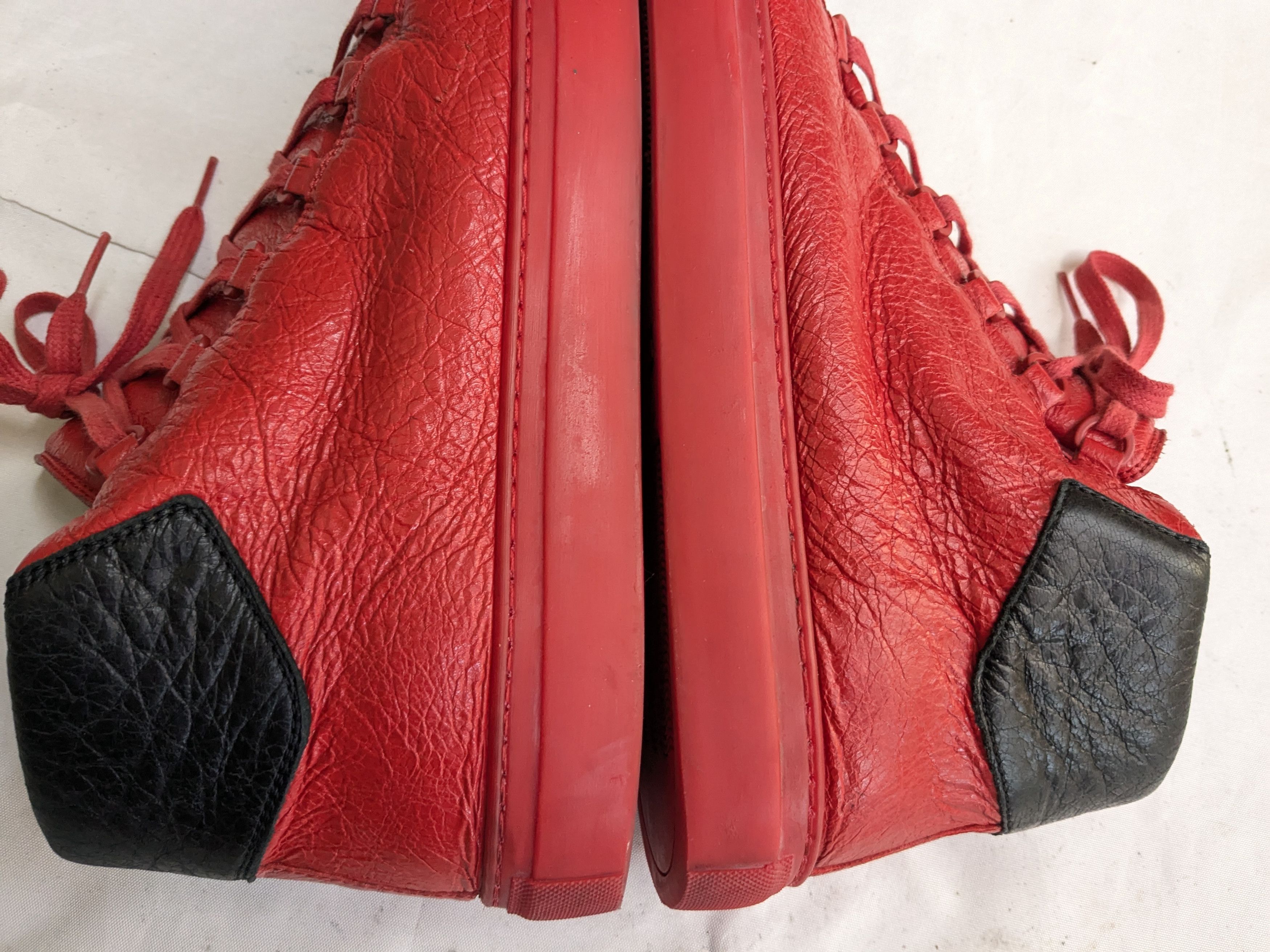 Balenciaga Balenciaga Arena Red Black 10 Leather High Tops Size US 10 / EU 43 - 8 Thumbnail