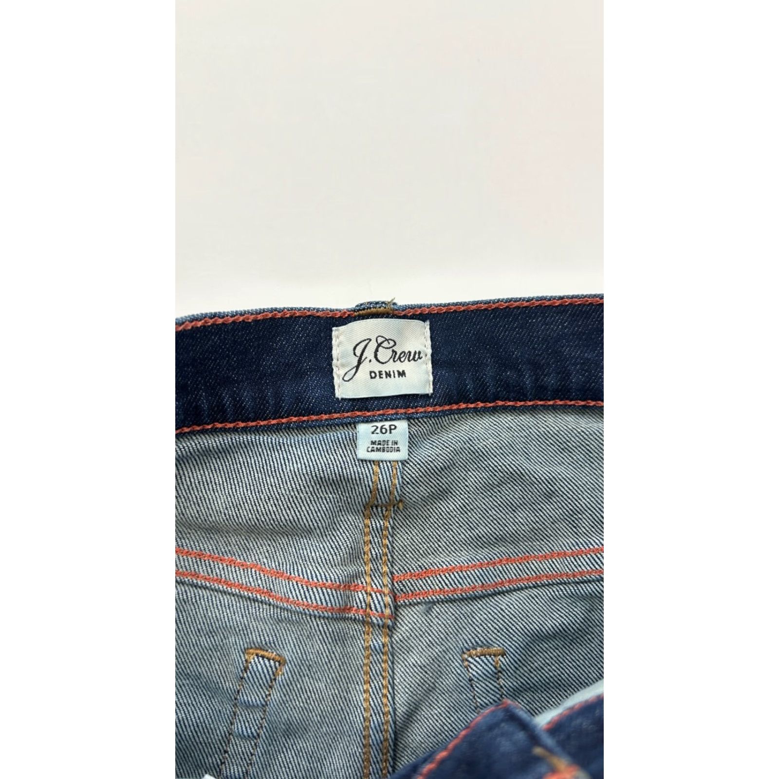 J.Crew VINTAGE J.CREW Jeans Womens Petite 26P Blue Denim Straight 9" Dark Wash Mid Rise 5-Pocket Size 26" / US 2 / IT 38 - 3 Thumbnail