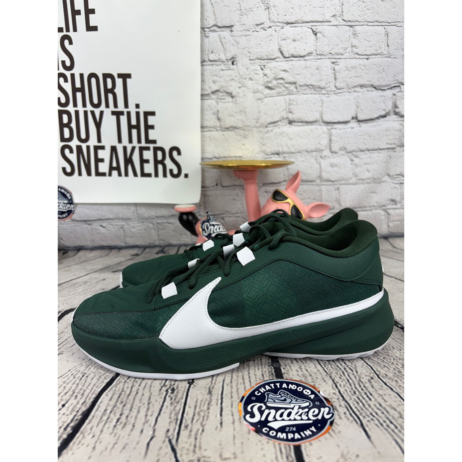 Nike Nike Giannis Zoom Freak 5 TB Basketball Shoes Mens 13 Green Size US 13 / EU 46 - 3 Thumbnail