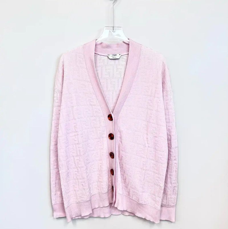 Fendi Pink Women's Cardigan Sweater 0089