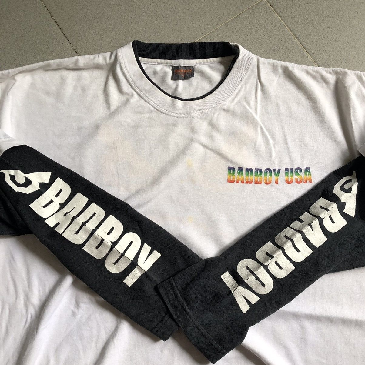 Vintage BADBOY USA Big Logo Printed Longsleeve Shirt Size US L / EU 52-54 / 3 - 3 Thumbnail