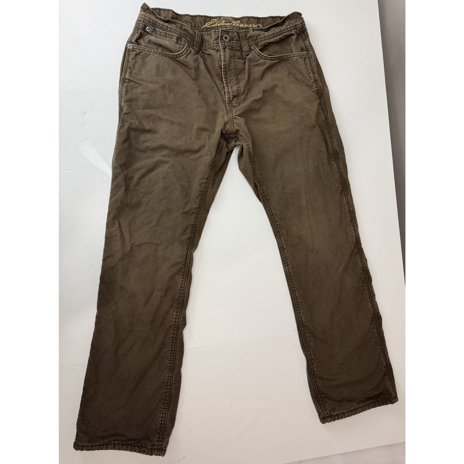 Eddie Bauer Eddie Bauer Flannel Lined Pants Men 34*32 Brown Canvas Warm Size US 34 / EU 50 - 1 Thumbnail