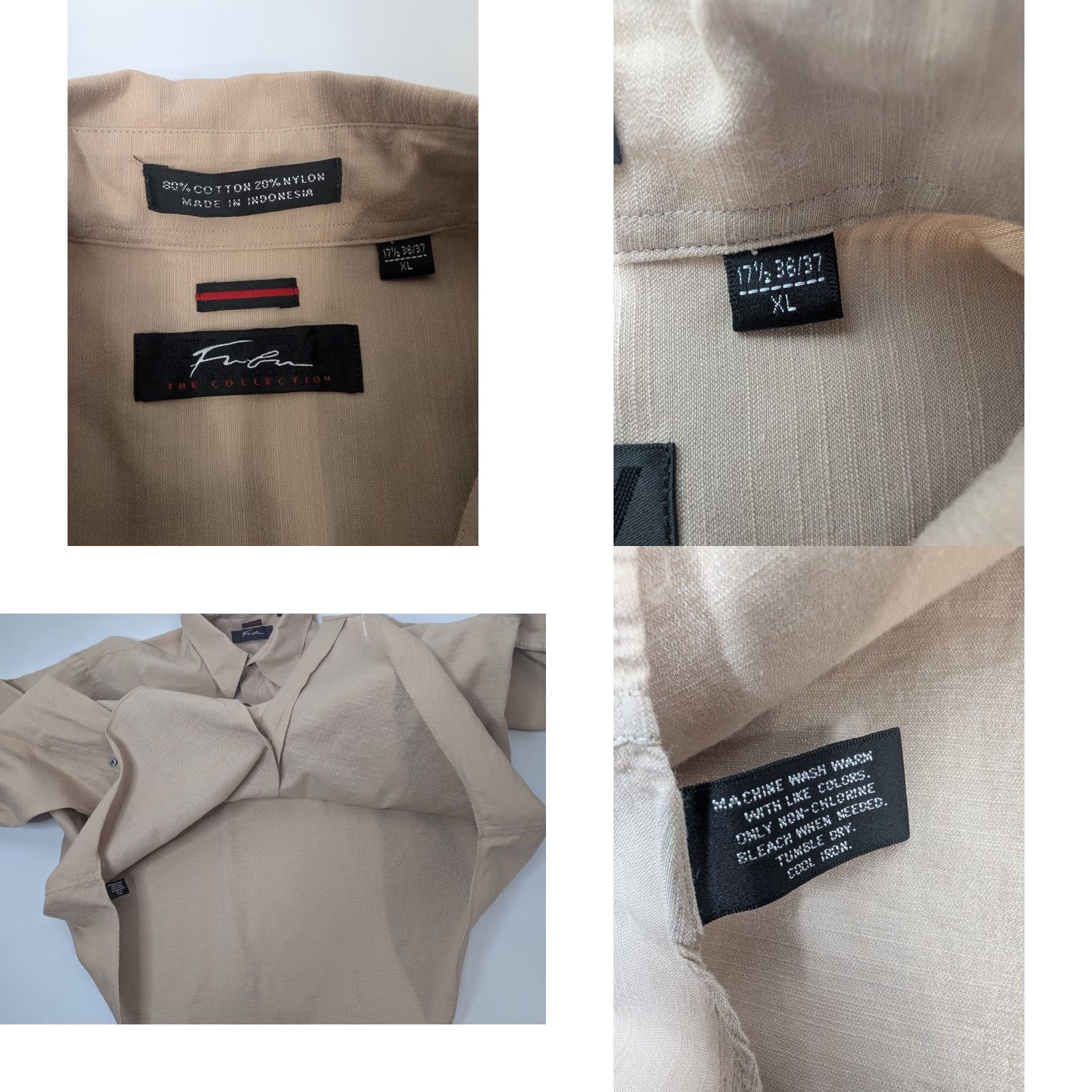 Fubu Fubu Shirt Men's XL Beige Button Up Long Sleeve Streetwear Y2K 90s Hip Hop Casual Size US XL / EU 56 / 4 - 9 Thumbnail