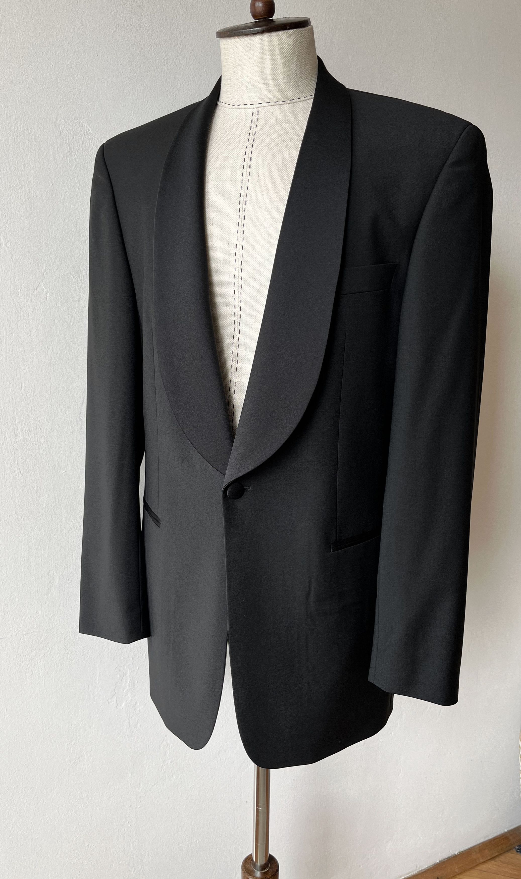Hugo Boss × Vintage BOSS Tuxedo Virgin Wool Shawl Collar Men's Smoking Jacket Size 40L - 2 Thumbnail