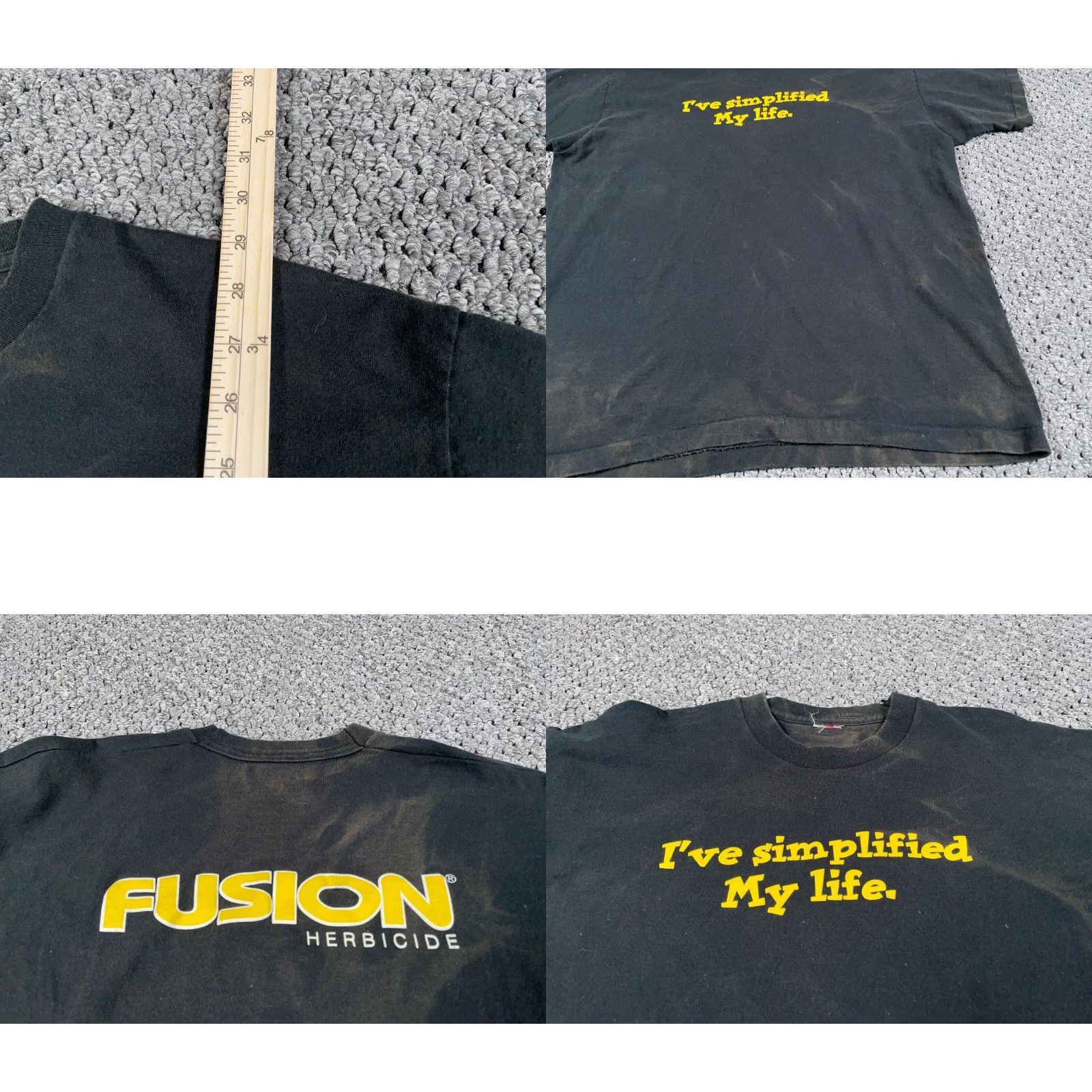 Vintage VINTAGE 90s Fusion Herbicide T-Shirt Adult XL Black - Double-Sided Graphic Tee Men's 90s Nature Outdoor Retro Hipster Shirt Size US XL / EU 56 / 4 - 8 Thumbnail