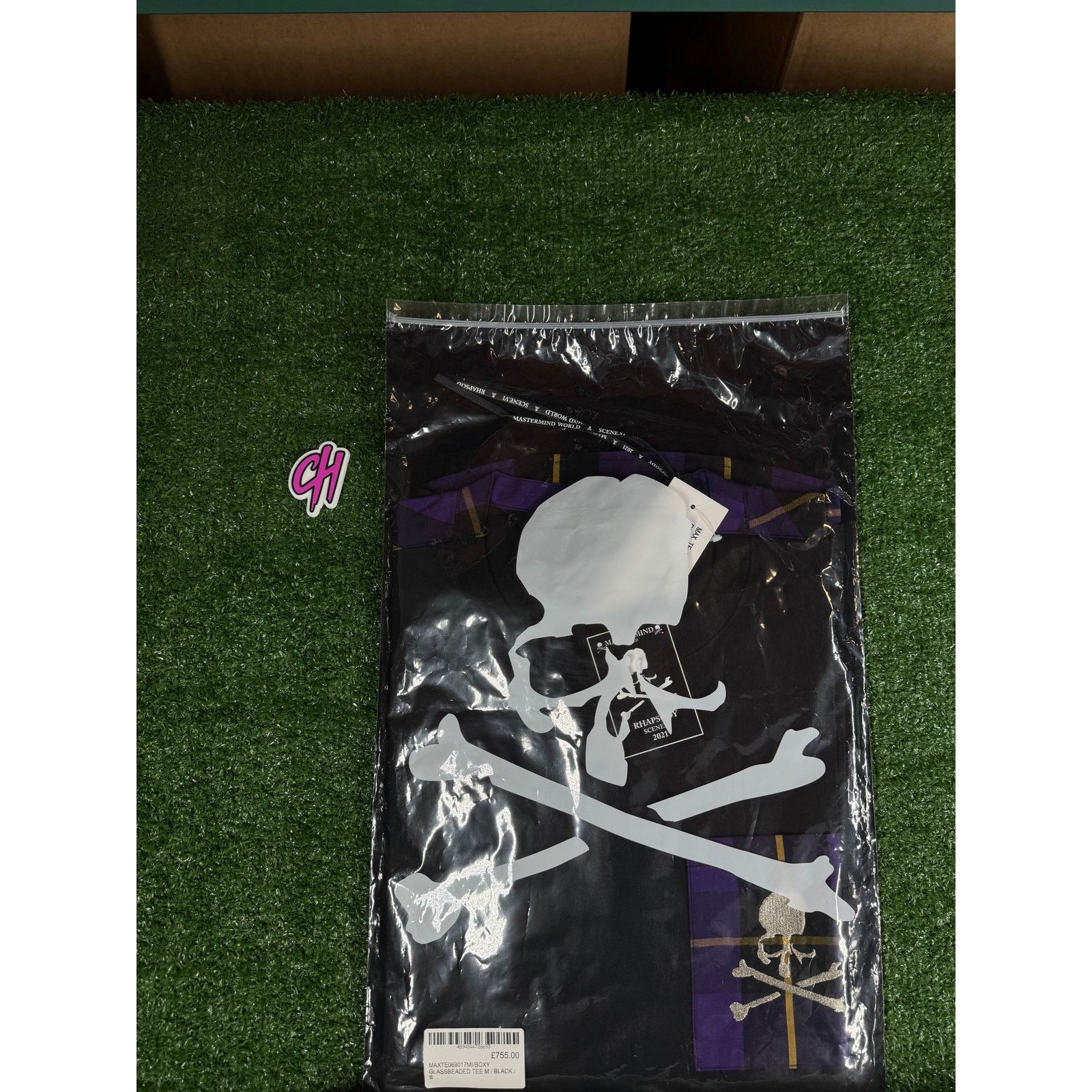 Mastermind Japan Mastermind Vs.Bape Purple Color Check S/S T-Shirt Size Small Size US S / EU 44-46 / 1 - 7 Thumbnail