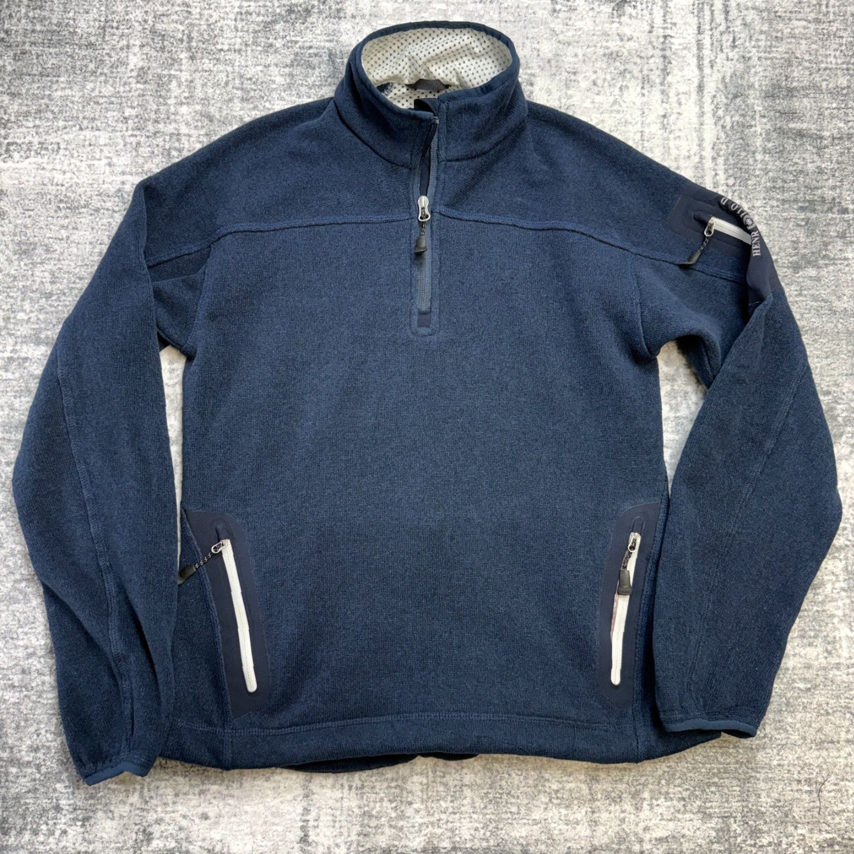 Henri Lloyd Henri Lloyd Sweater Womens L Blue 1/4 Zip Fleece Pullover Pockets Mock Neck Knit Sweater Casual Fall Spring Winter Mens Womens Girls Boys Size L / US 10 / IT 46 - 2 Thumbnail