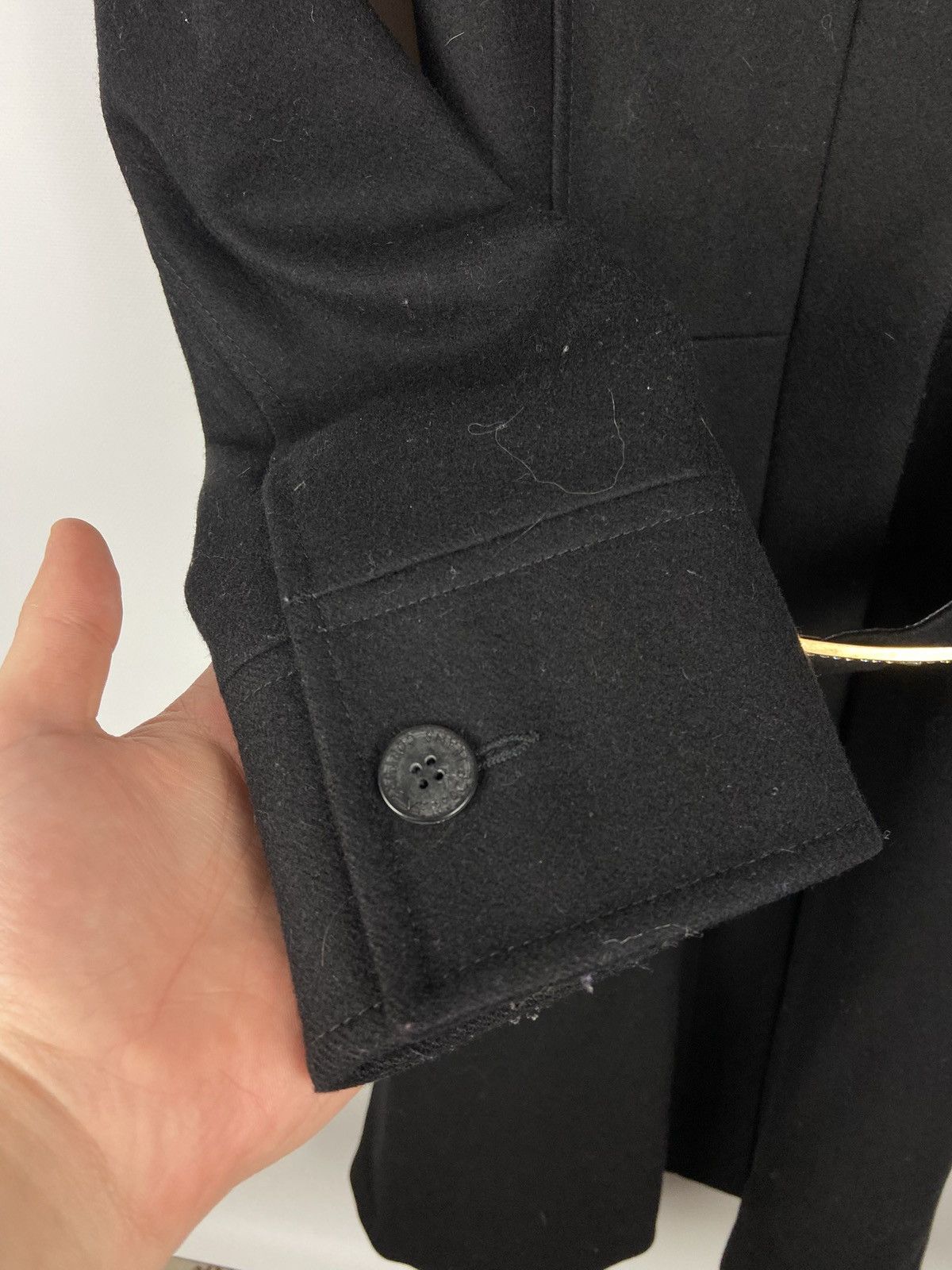 Versace Jeans Couture Vintage Versace Jeans Couture Black Womens Wool Belt Coat Size XS / US 0-2 / IT 36-38 - 9 Thumbnail