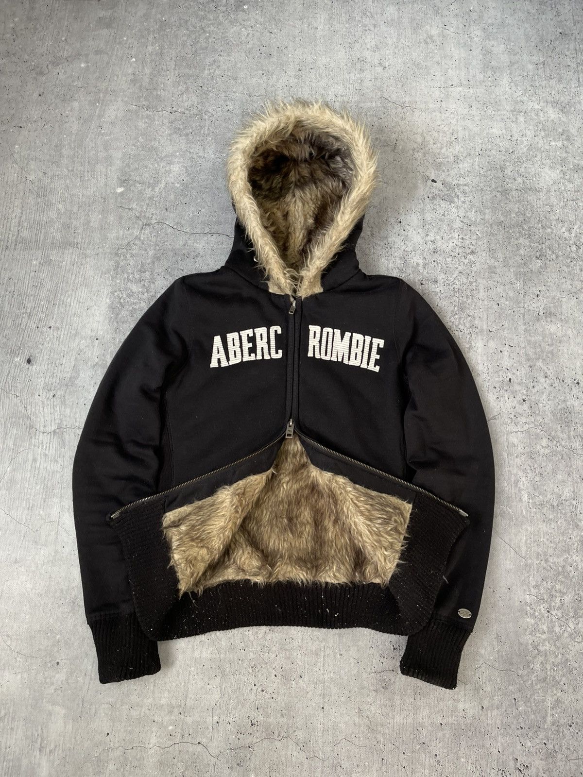 Abercrombie and Fitch Japanese Fur Hoodie Y2K