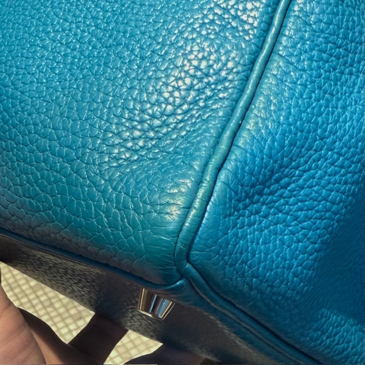 Hermes Hermès 2013 Bleu Izmir Clemence Leather Kelly 35 Bag Size ONE SIZE - 19 Thumbnail