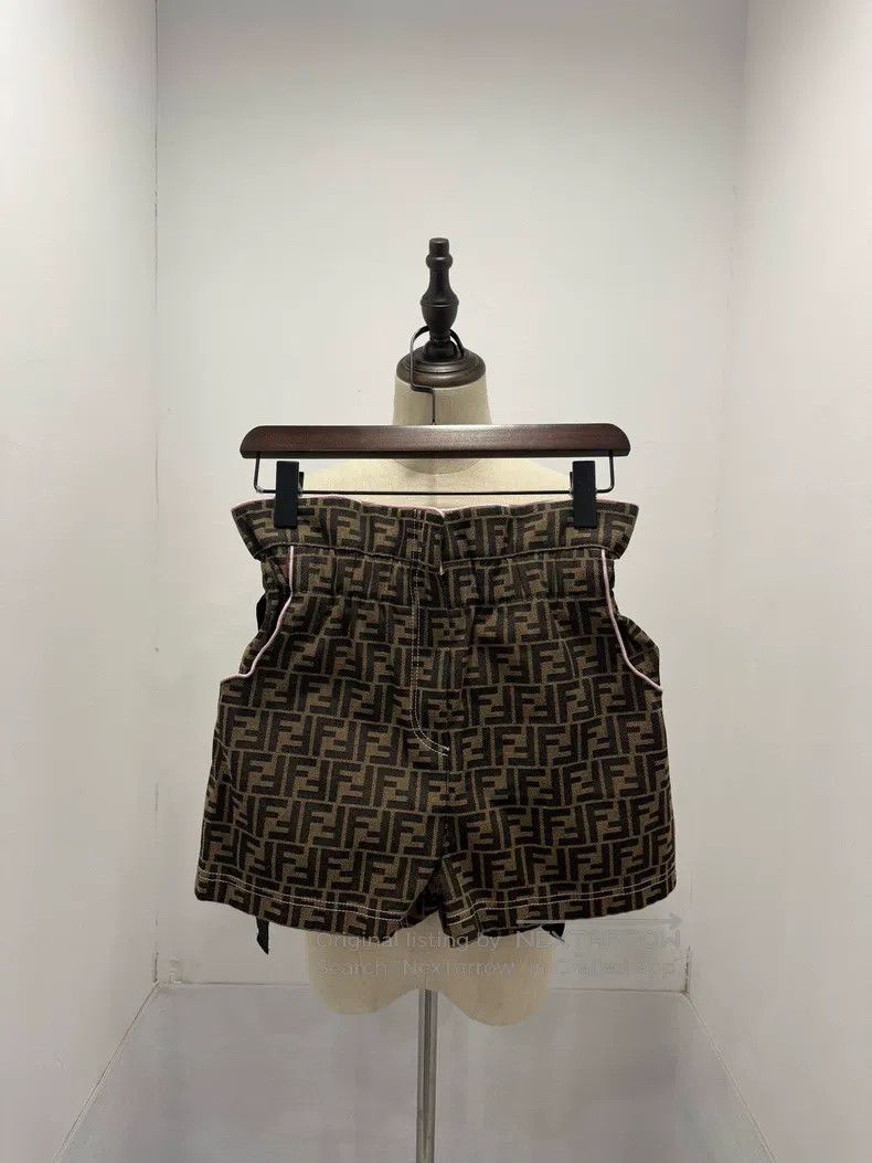 Fendi Fendi FF Monogram Ribbon Trimmed Short Pants Size 24" / US 00 / IT 34 - 1 Thumbnail