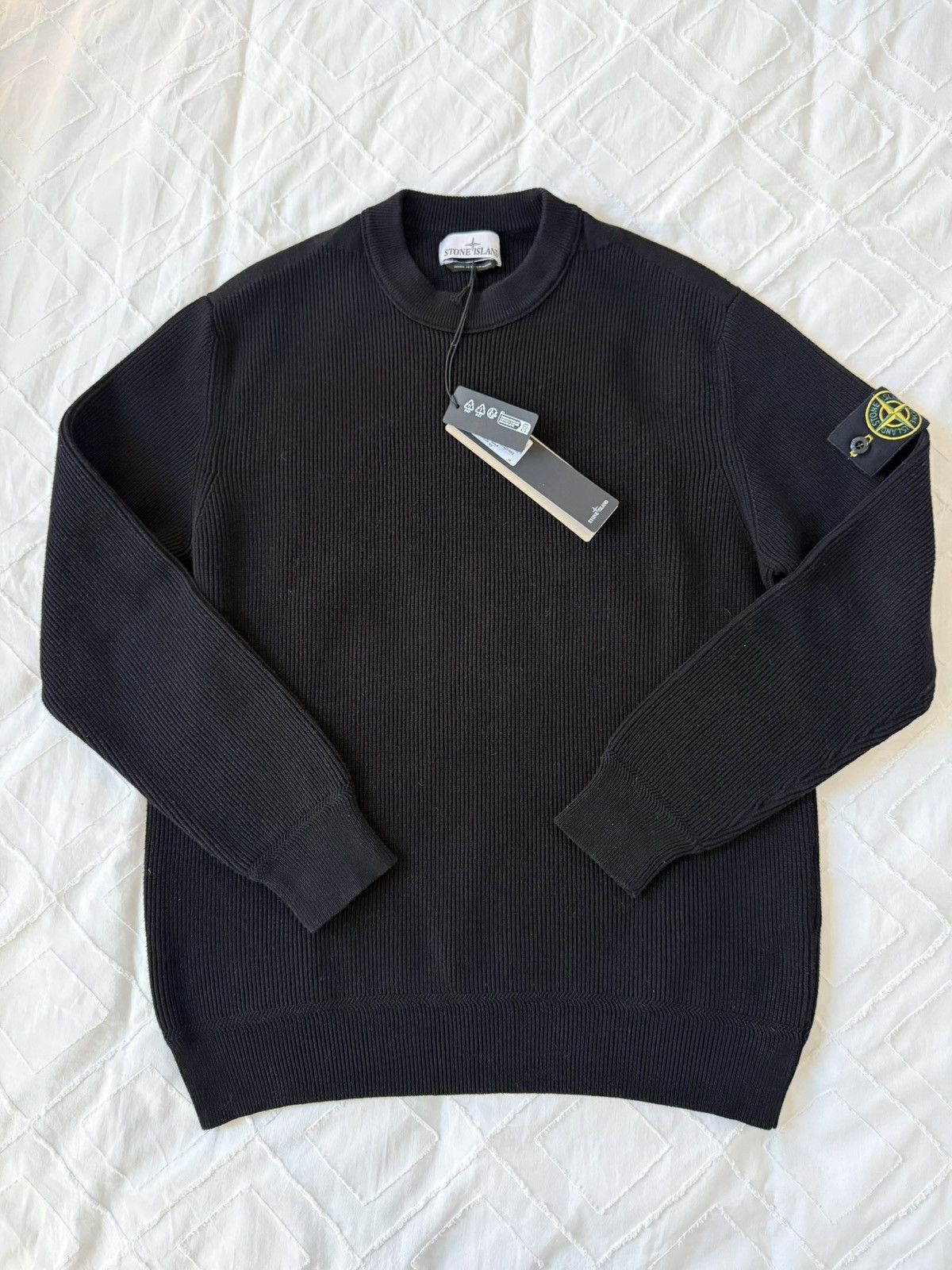Stone Island Stone Island Ribbed Crewneck Sweater - Black Size US M / EU 48-50 / 2 - 4 Thumbnail