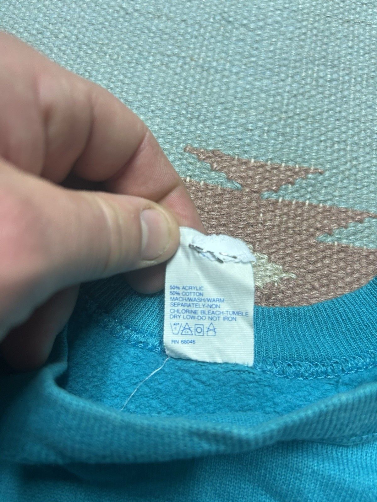 Vintage Vtg 80 crewneck sweatshirt tultex blank teal turquoise large Size US L / EU 52-54 / 3 - 5 Thumbnail
