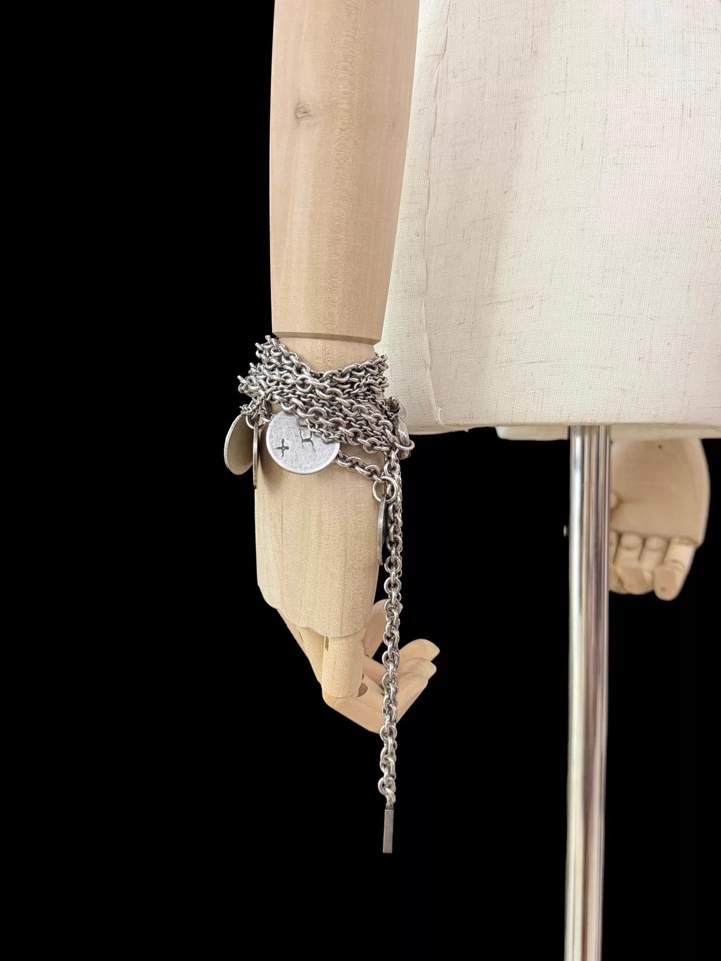 Y's Y's Red Label Multi-chain Silver Metal Necklace/Bracelet Size ONE SIZE - 4 Thumbnail