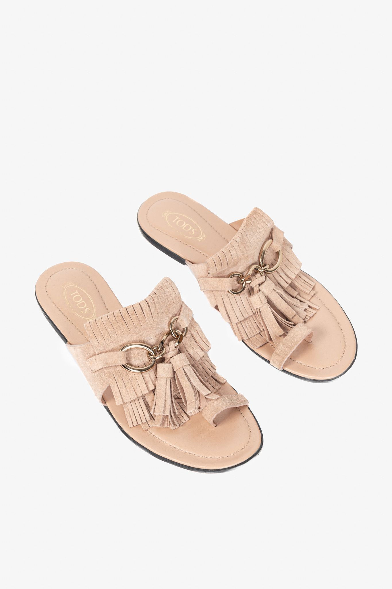 Tod's Tod's Sand Gomma Fringed Tassel Flat Thong Sandals Size US 7.5 / IT 37.5 - 1 Thumbnail