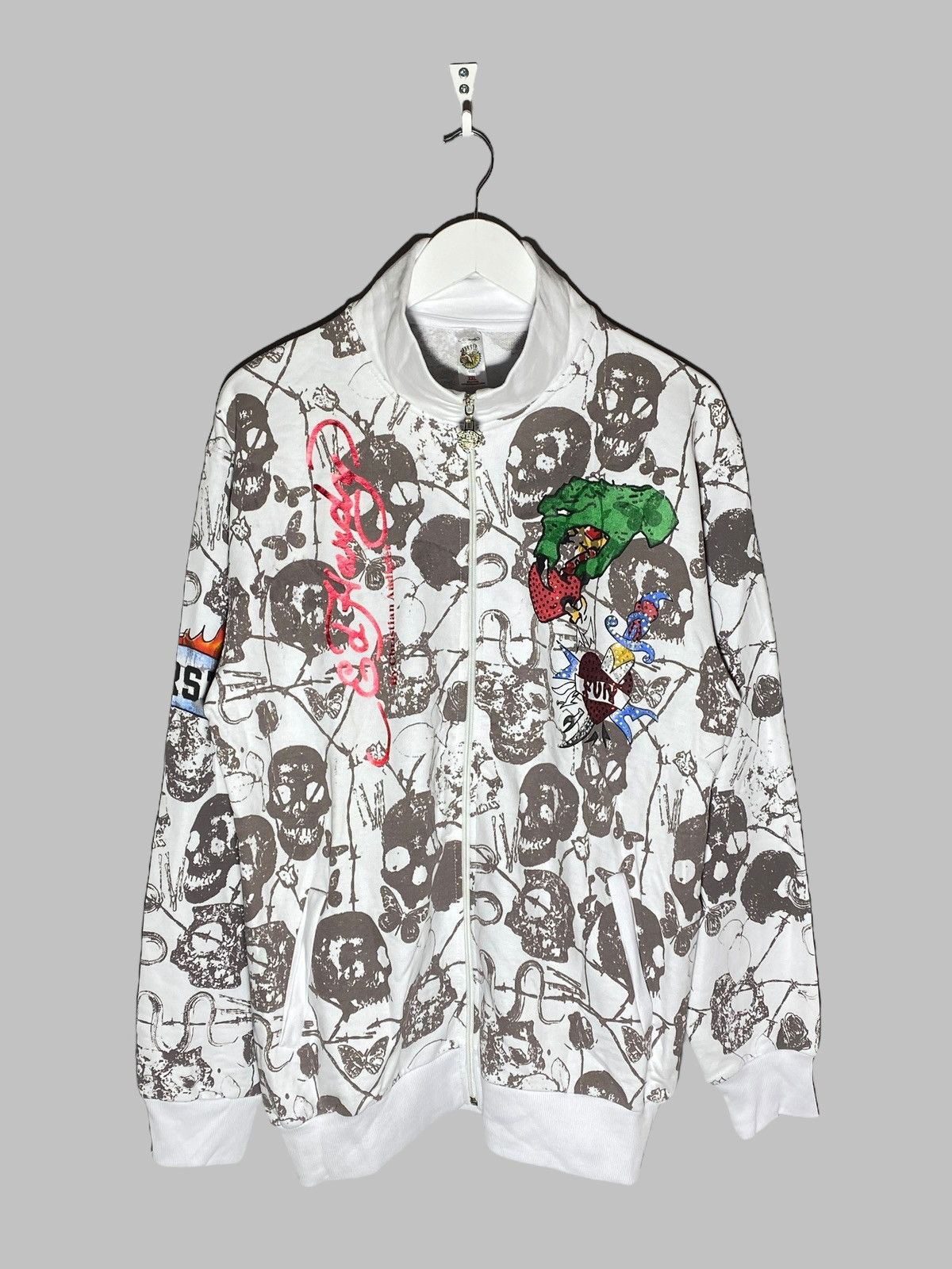 Ed Hardy Ed Hardy by Christian Audigier Y2k All Over Print Zip Jacket Size US XXL / EU 58 / 5 - 2 Thumbnail