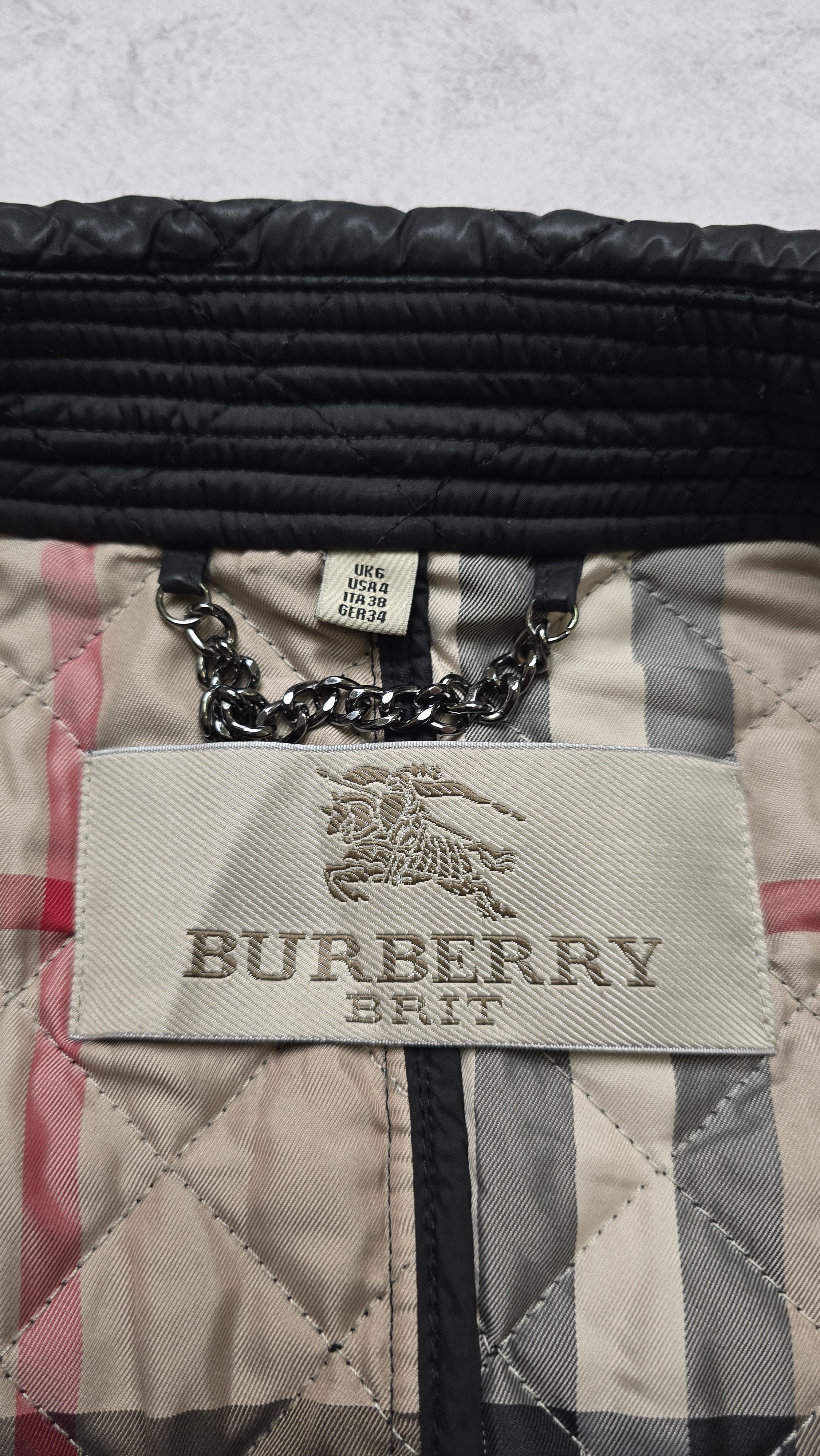 Burberry Burberry Brit Women’s Black Quilted Jacket Nova Check Size XS / US 0-2 / IT 36-38 - 16 Thumbnail