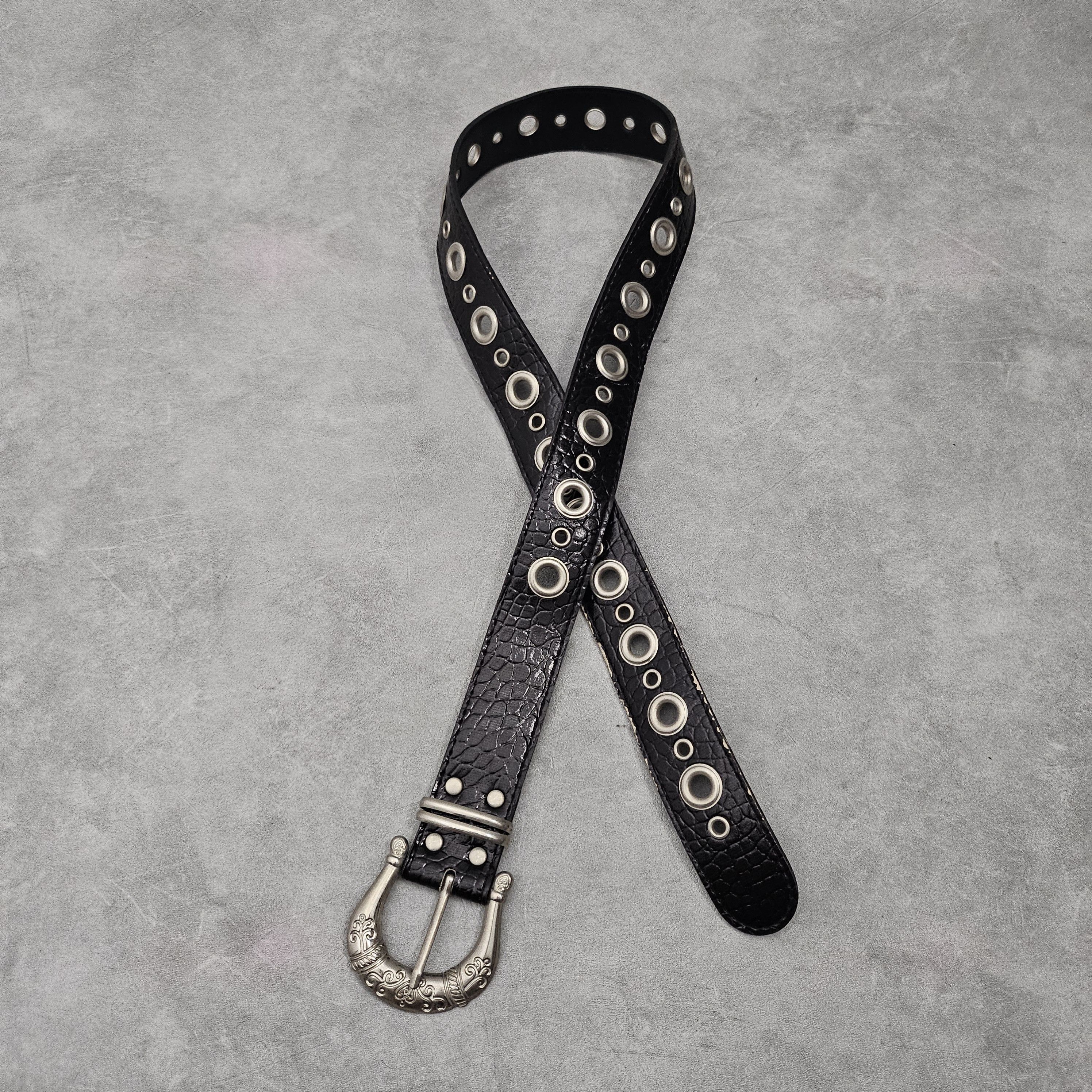 If Six Was Nine Black snakeskin punk goth belt Size ONE SIZE - 1 Thumbnail