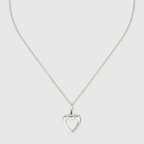 Gucci oc11z0126 Size: OS / Heart Pendant Necklace In Silver Size ONE SIZE - 2 Thumbnail
