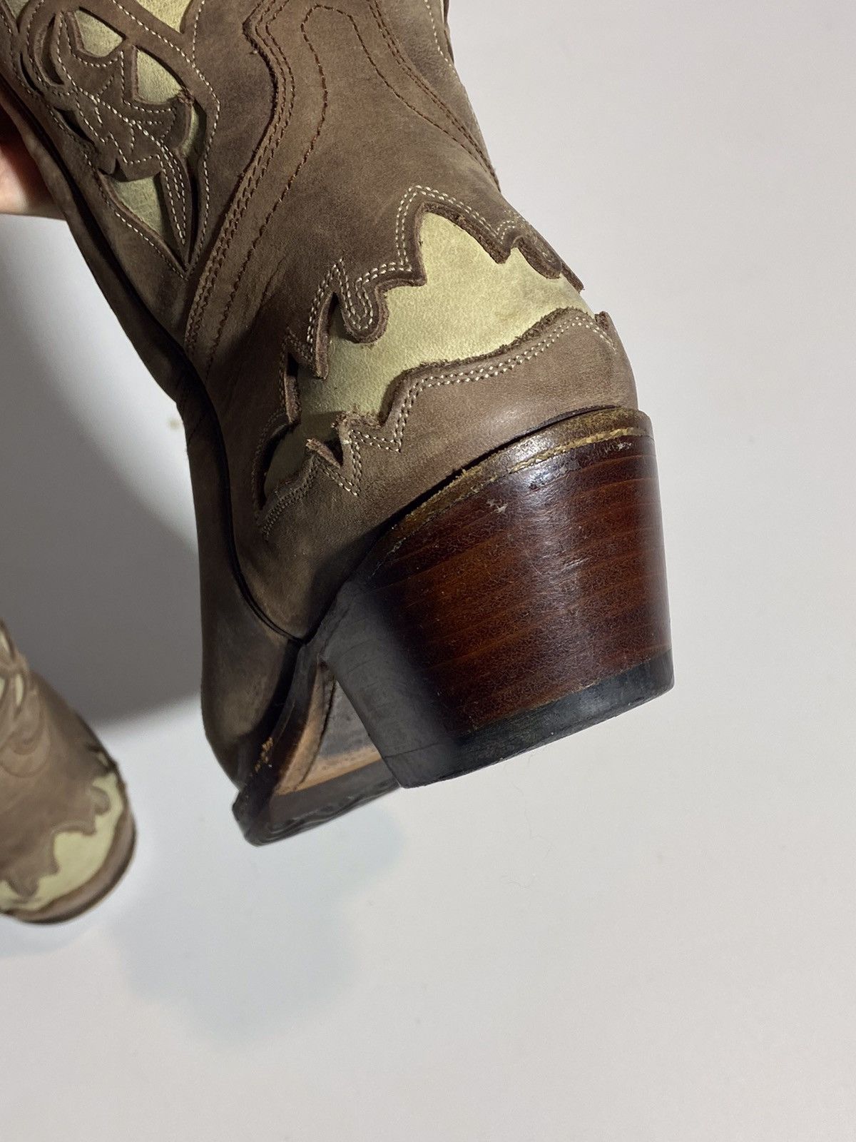Genuine Leather × Vintage Vintage 00s Leather Cowboy Boots y2k Sancho Western Rodeo Size US 7 / IT 37 - 23 Thumbnail