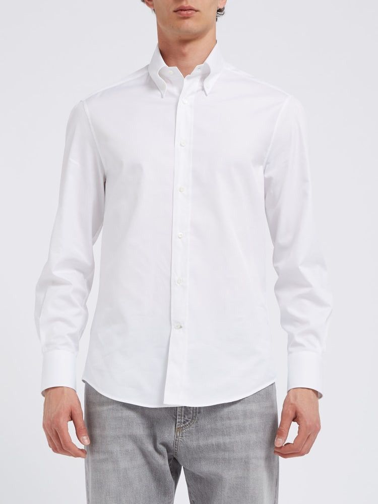 Brunello Cucinelli o1w1db10924 Men'S Shirt in Open White Size US M / EU 48-50 / 2 - 1 Preview