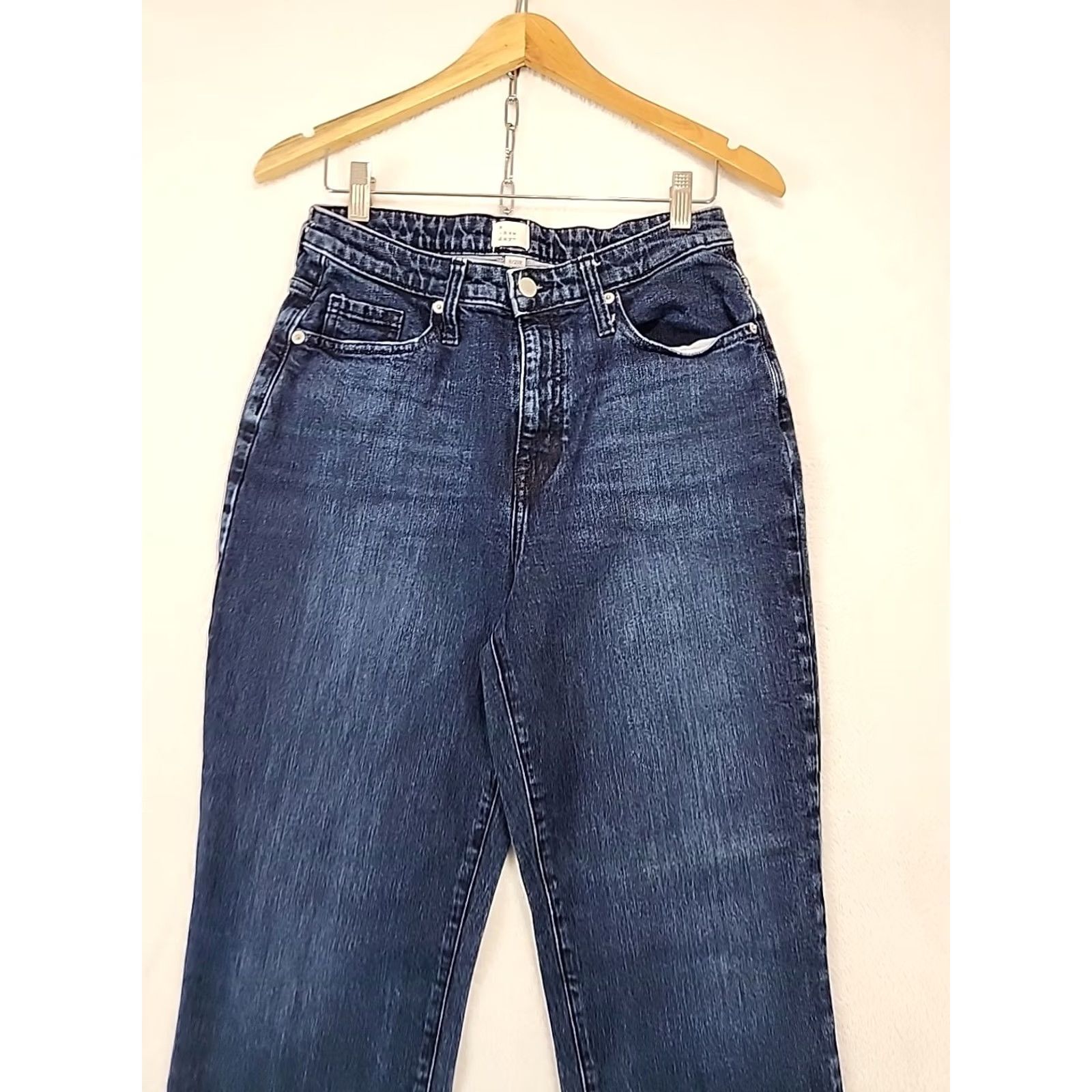 Vintage VINTAGE? A New Day Womens High Rise Tapered Leg Stretch Blue Mom Jeans 8/29R Retro Size 30" / US 8 / IT 44 - 2 Thumbnail