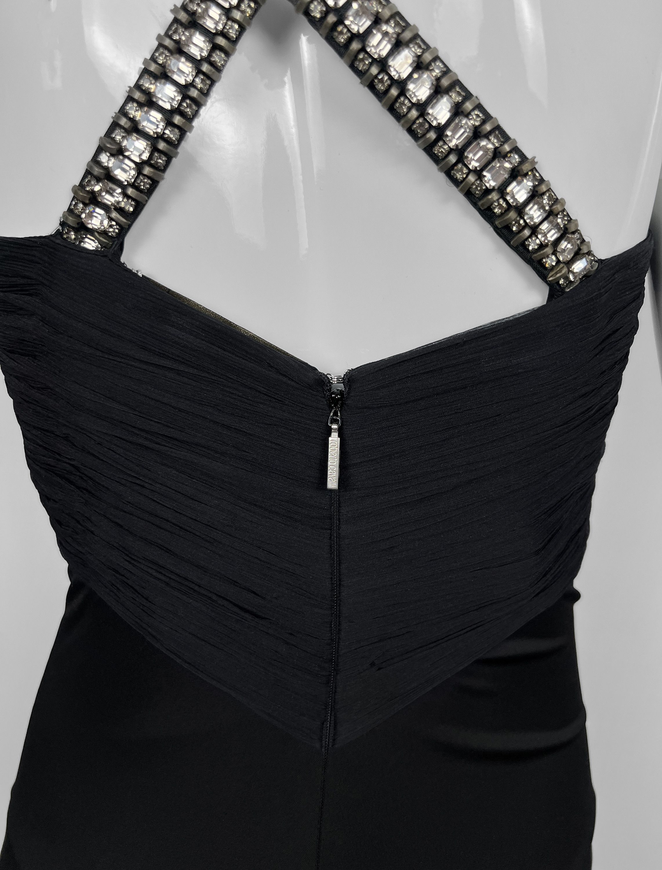Roberto Cavalli S/S 2007 ARCHIVE PLEATED DRESS WITH DRAMATIC CRYSTAL GOWN Size S / US 4 / IT 40 - 14 Thumbnail