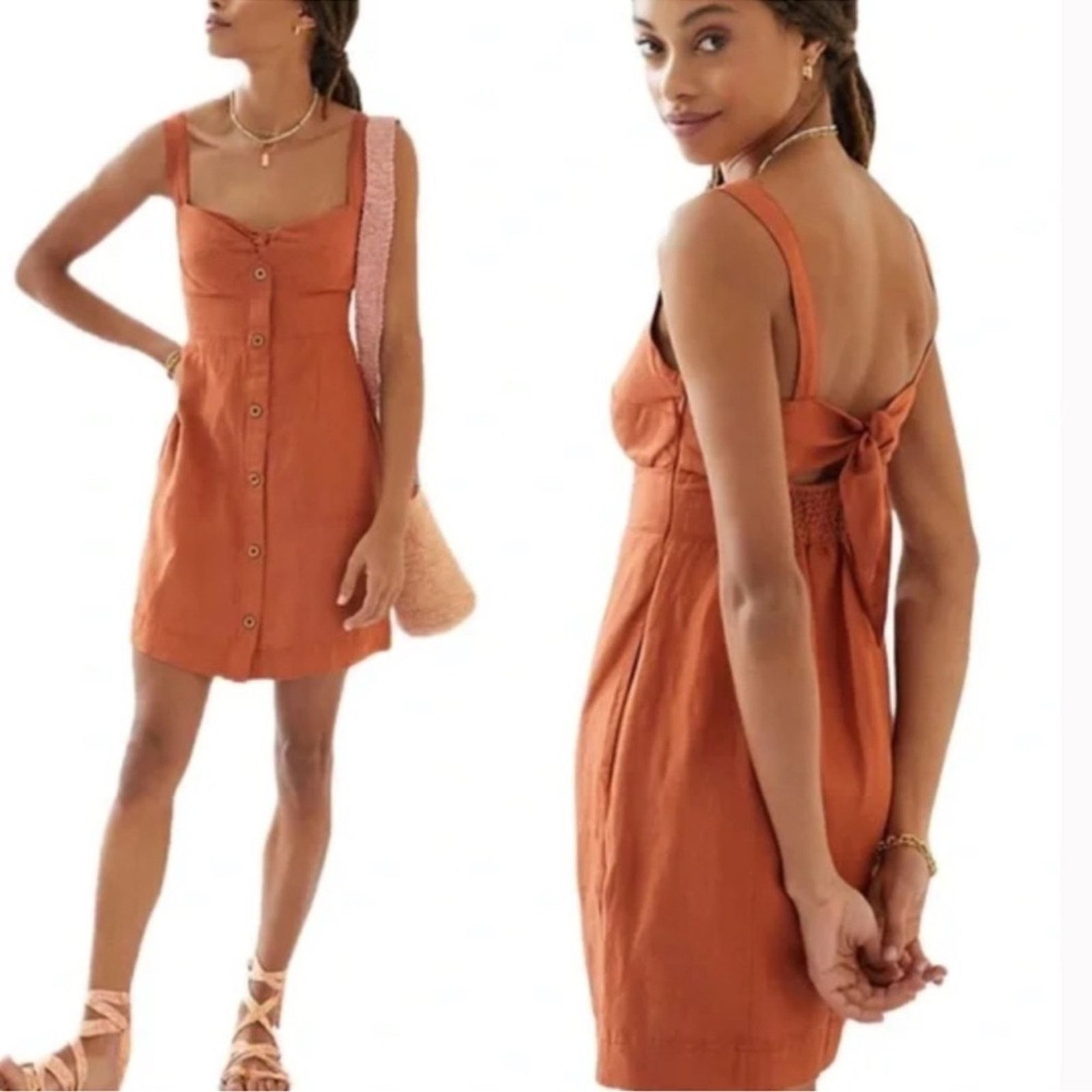 Anthropologie Anthropology Maeve Twist Front Dress Size L / US 10 / IT 46 - 1 Thumbnail
