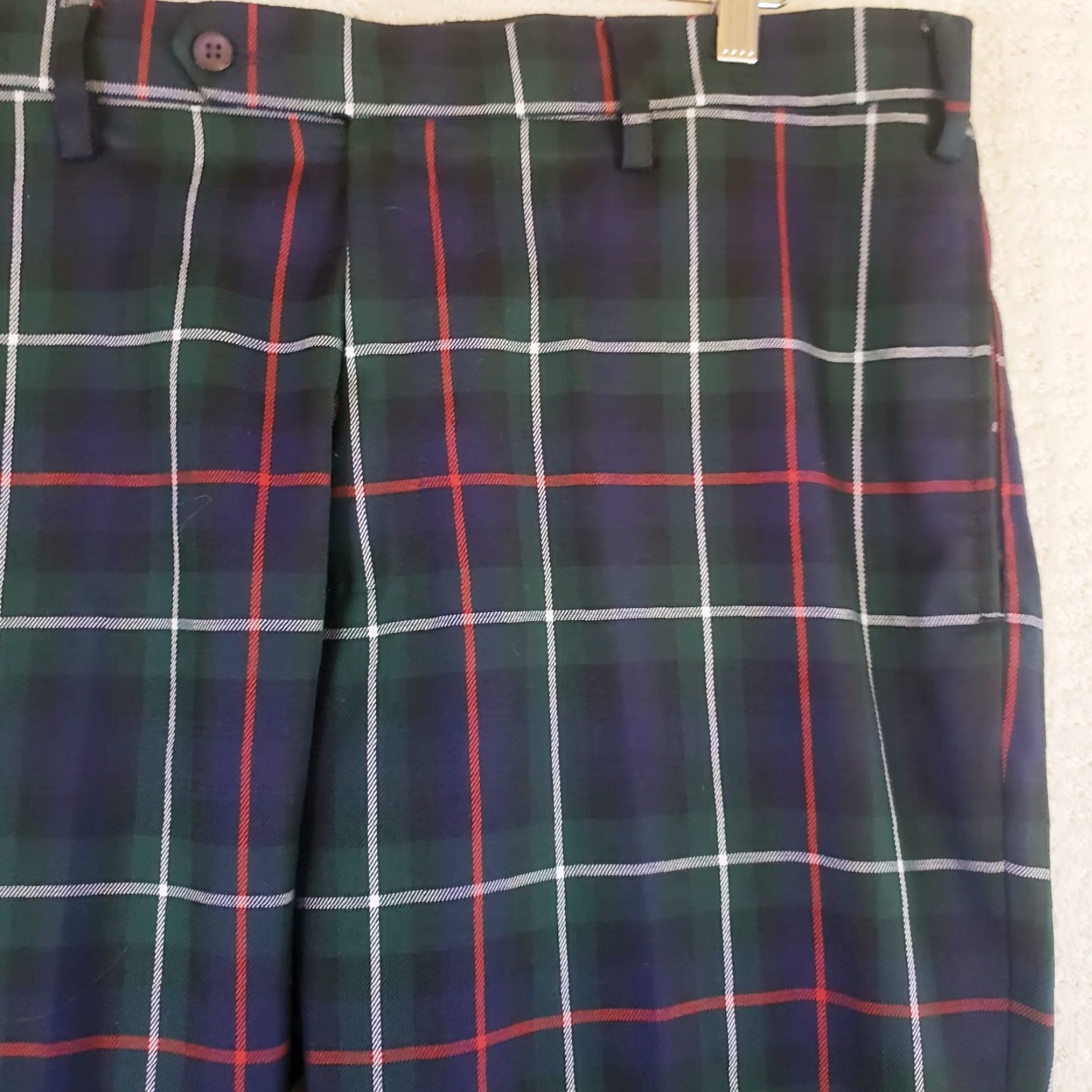 Etro Murray Golf By Broadsword Mens Multi Color Retro Plaid Pants 40x27 Regular Straight Front Hipster Preppy Golf Pants Colors Size US 40 / EU 56 - 6 Thumbnail