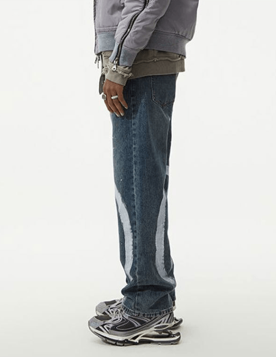 Japanese Brand × Jean American retro graffiti ink loose casual baggy jeans Size US 32 / EU 48 - 6 Thumbnail