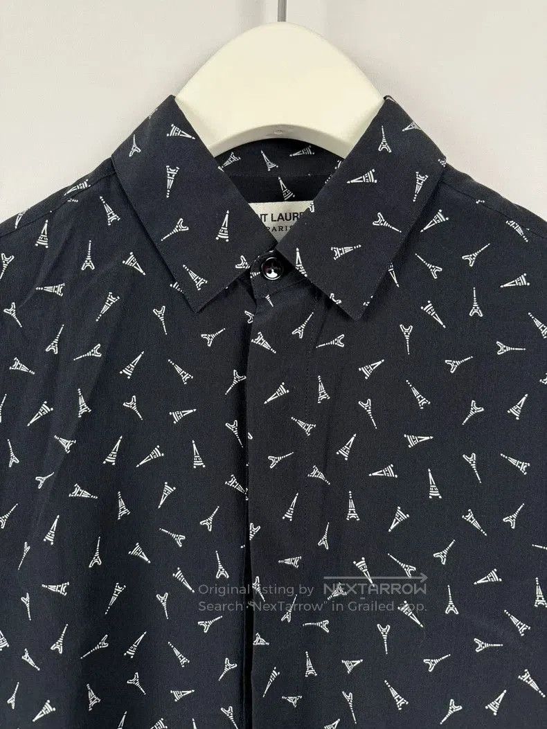 Saint Laurent Paris Saint Laurent Paris Tower Silk Shirt. Size US M / EU 48-50 / 2 - 3 Thumbnail