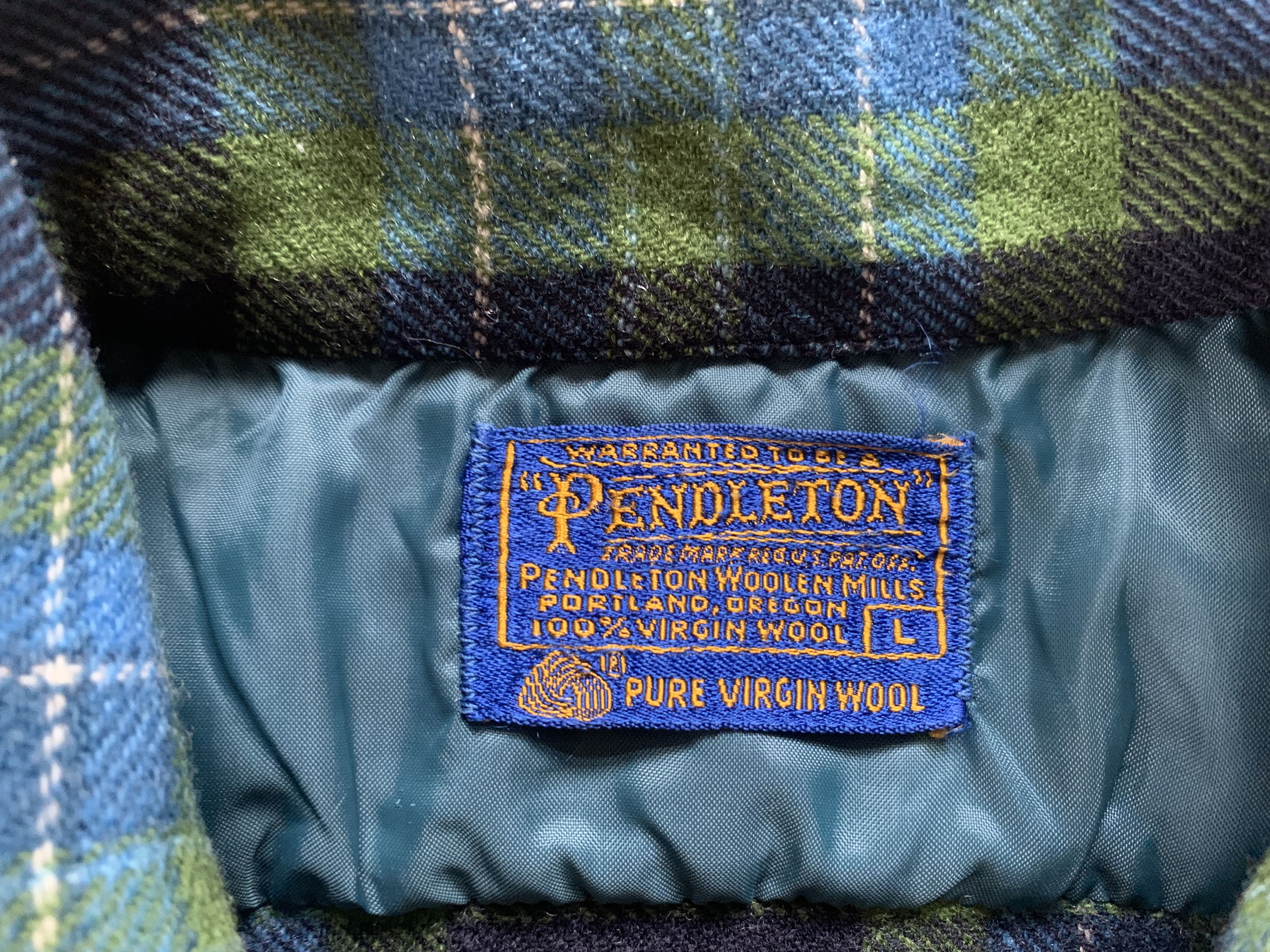 Pendleton Vintage Pendleton Wool Plaid Green Blue Shirt Jacket Size US L / EU 52-54 / 3 - 6 Thumbnail