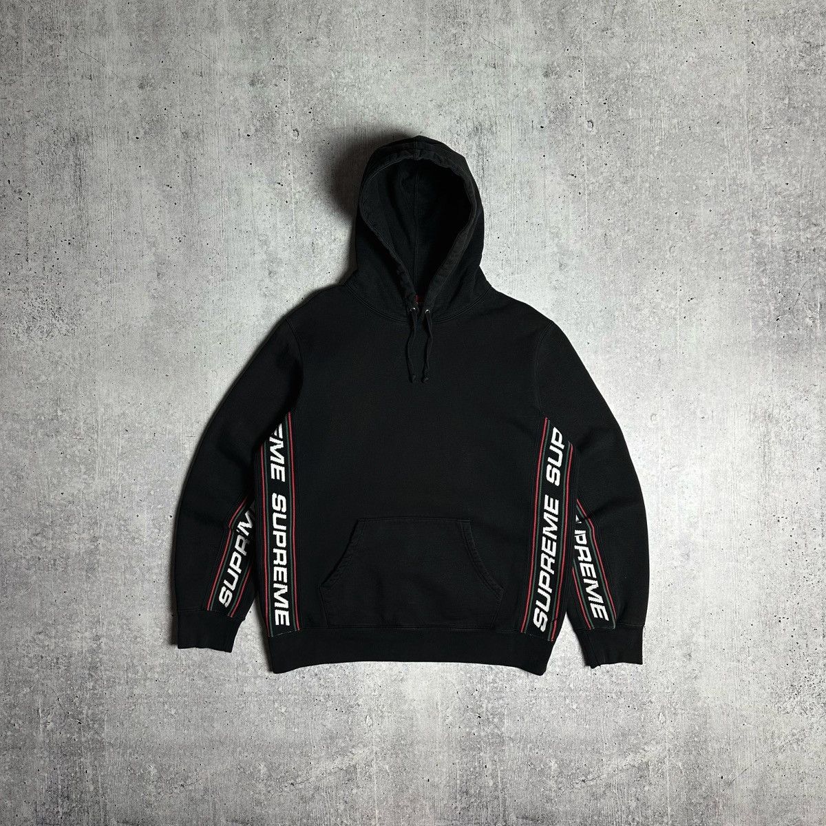 Supreme text rib hooded sweatshirt on sale