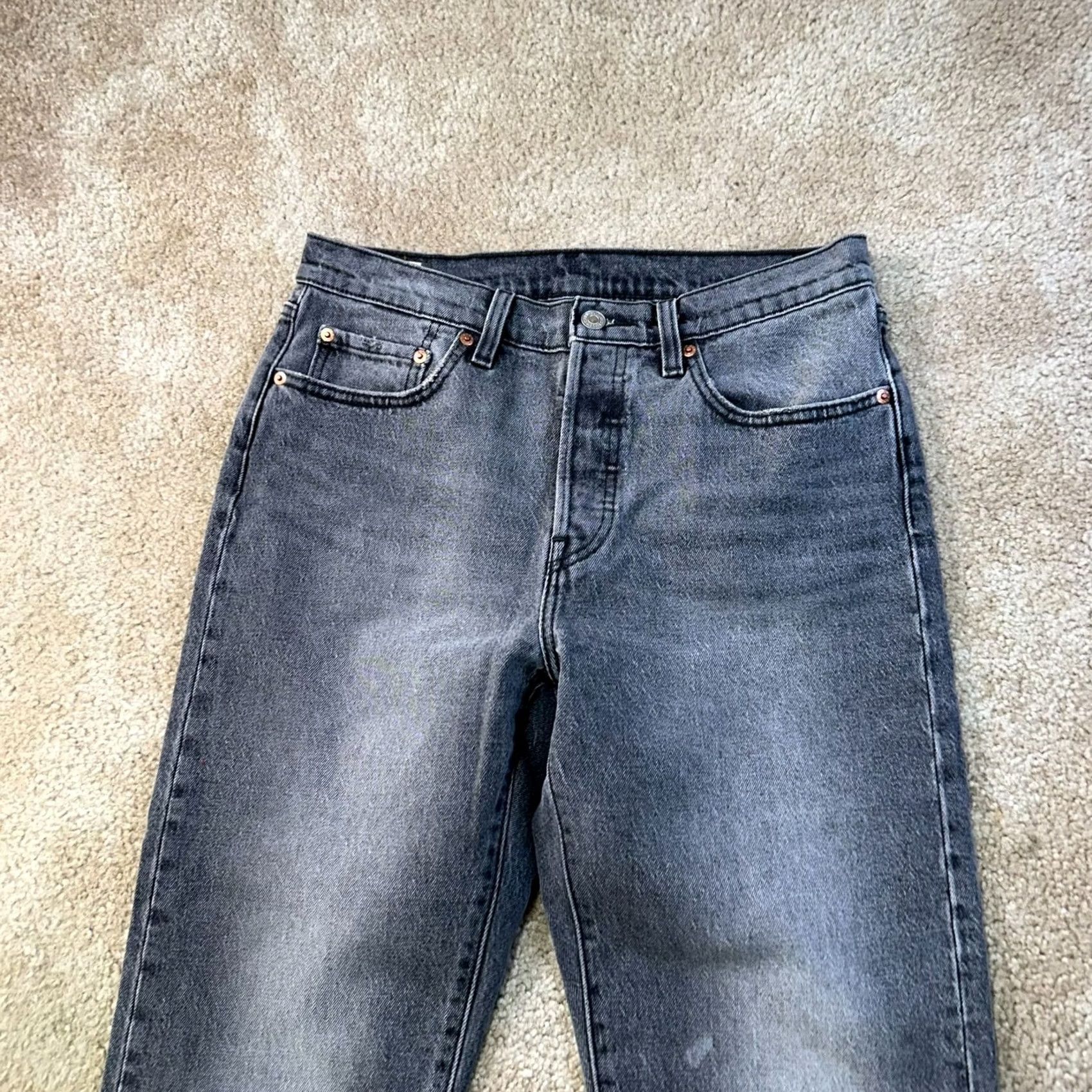 Levi's Levi's 501 Jeans Women's 28x32 Gray Denim Button Fly Regular High Rise Straight 5-Pocket USA Vintage: No Size 28" / US 6 / IT 42 - 2 Thumbnail