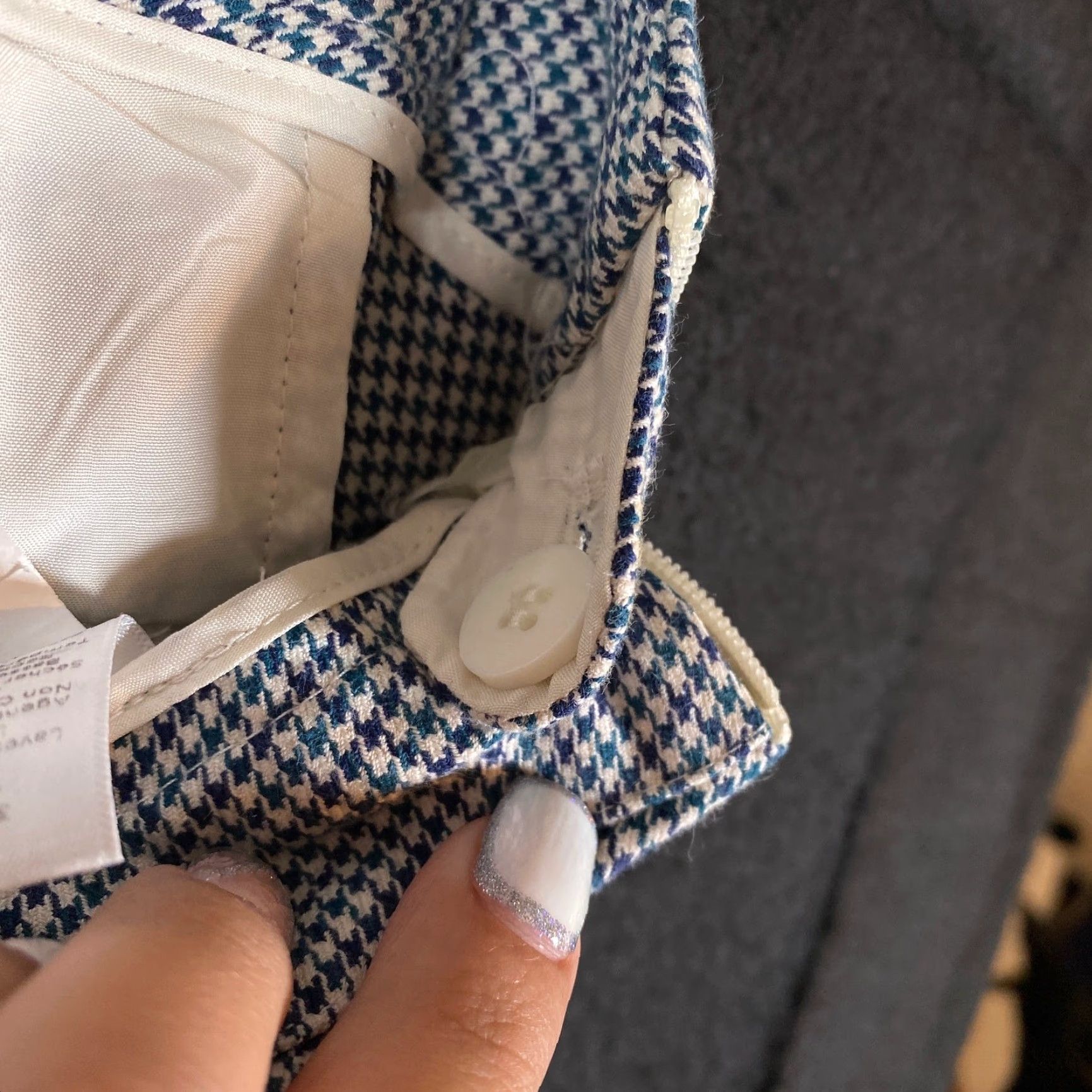 Talbots VINTAGE Talbots Womens Pants White Blue Chatham Ankle Pull On Side Zip Stretch 10 Size 24" / US 00 / IT 34 - 5 Thumbnail