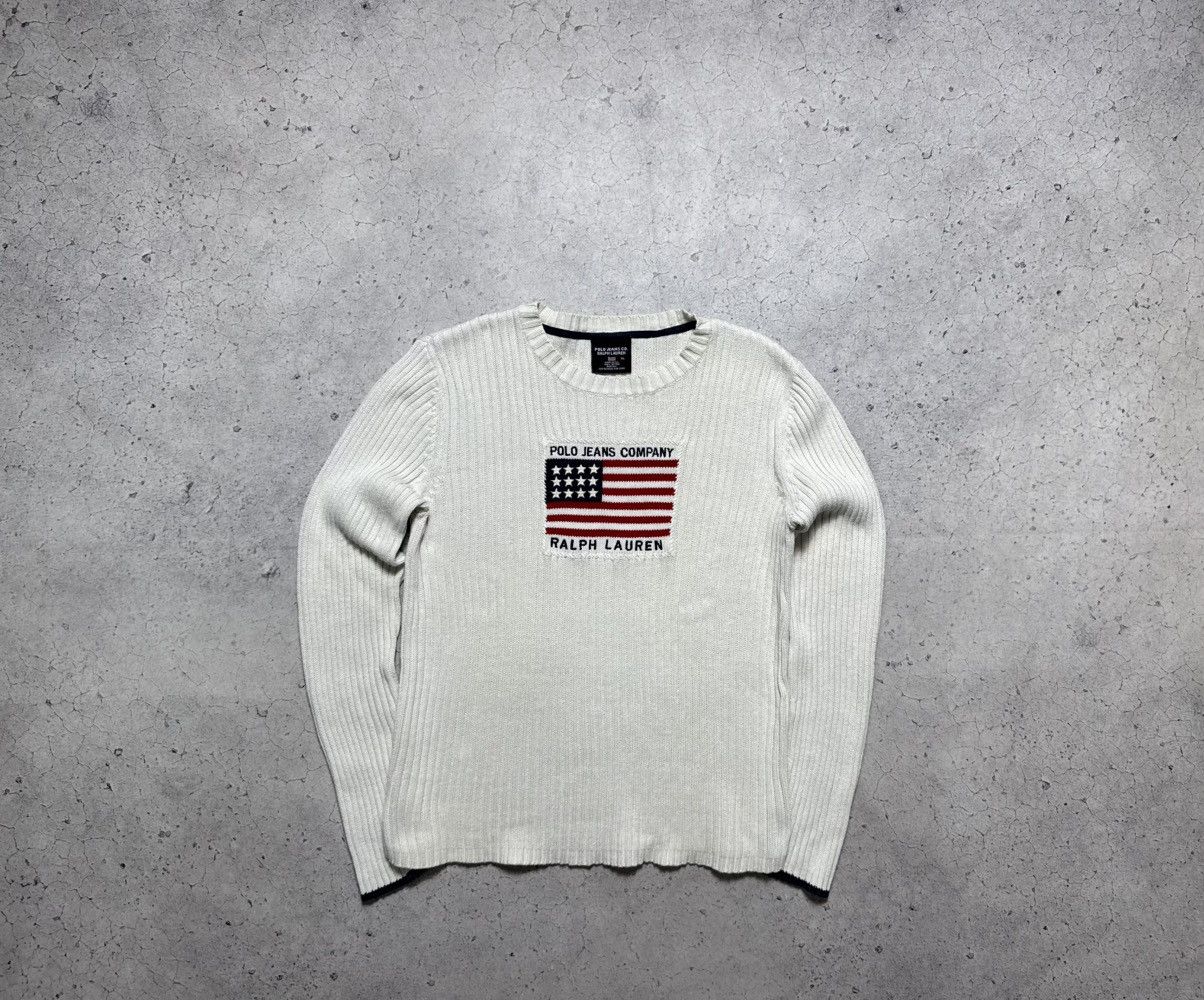Polo Ralph Lauren Polo Ralph Lauren Jeans Company USA Flag Knitted Sweater Size XL / US 12-14 / IT 48-50 - 1 Thumbnail