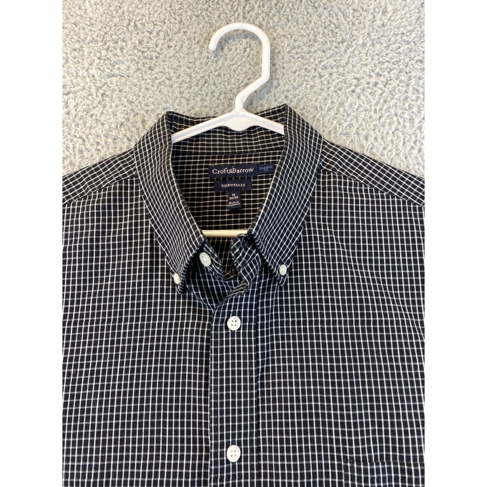 Croft & Barrow Croft & Barrow Shirt Men’s 18 34/35 Black Plaid Long Sleeve Button-Up Classic Fit 100% Cotton Regular Vintage? No Size US XXL / EU 58 / 5 - 3 Thumbnail
