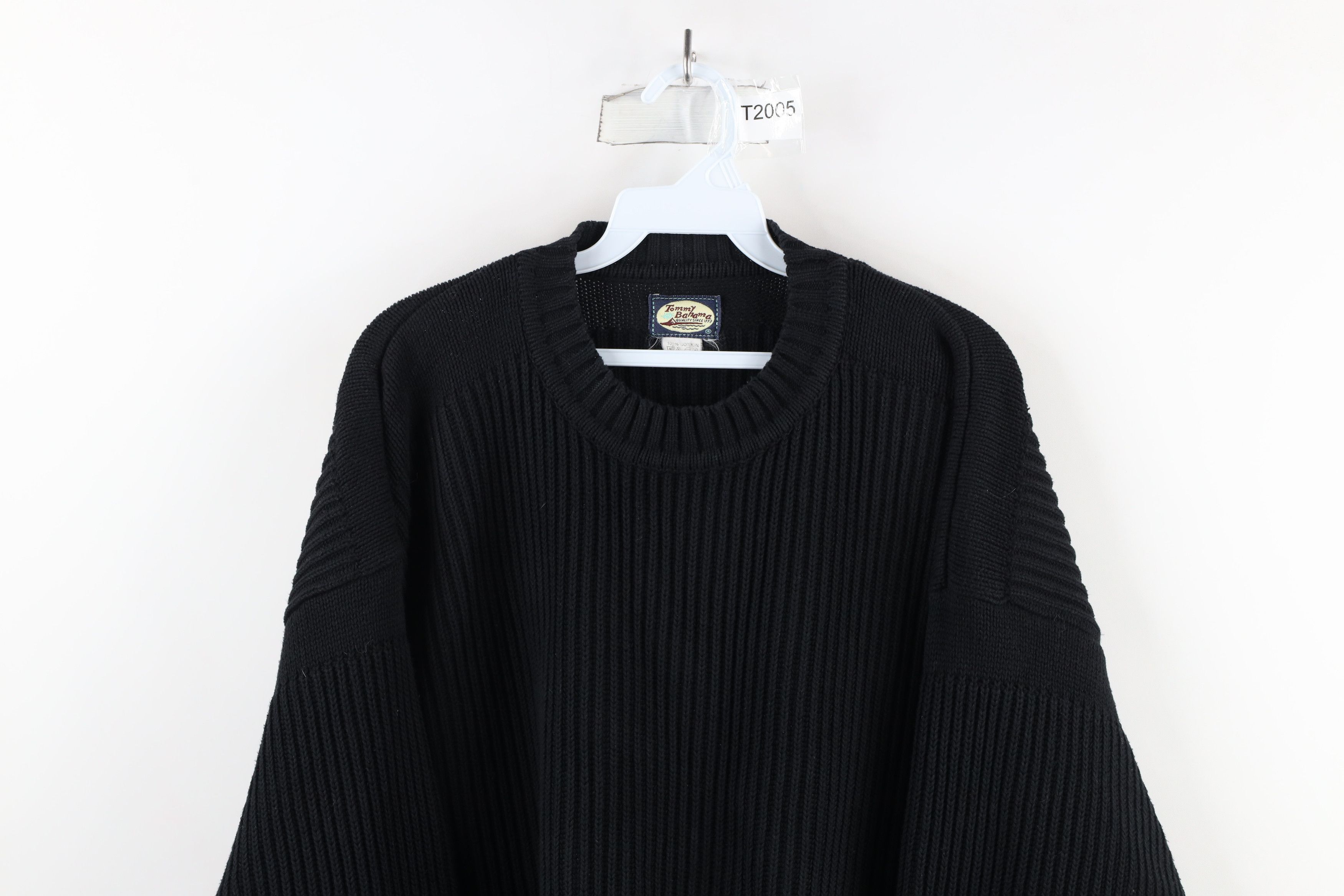 Tommy Bahama × Vintage Vintage 90s Tommy Bahama Heavyweight Ribbed Sweater Black Size US XXL / EU 58 / 5 - 2 Thumbnail