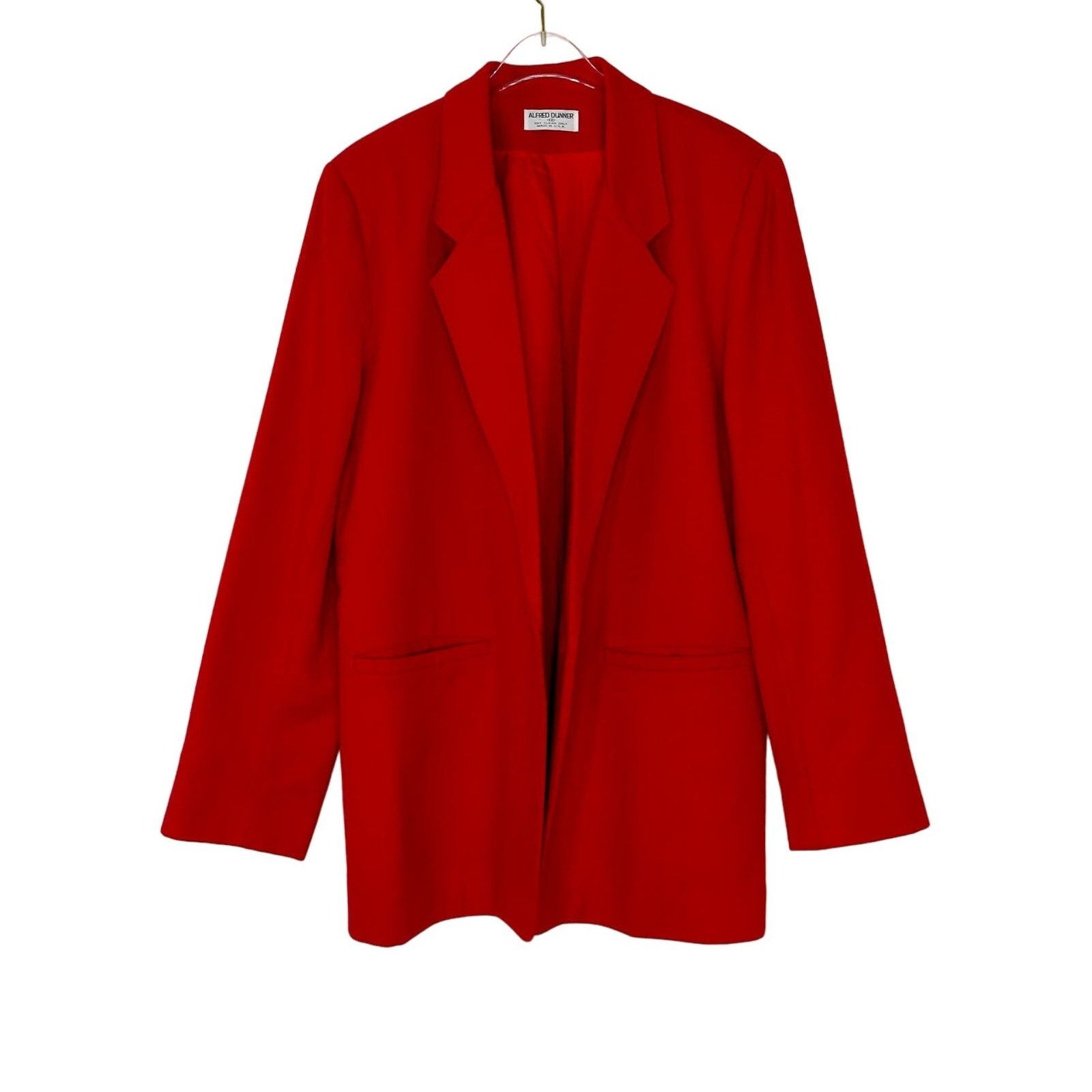 Vintage Vintage Alfred Dunner Red Blazer Jacket Size 12 Large Wool Size L / US 10 / IT 46 - 1 Thumbnail