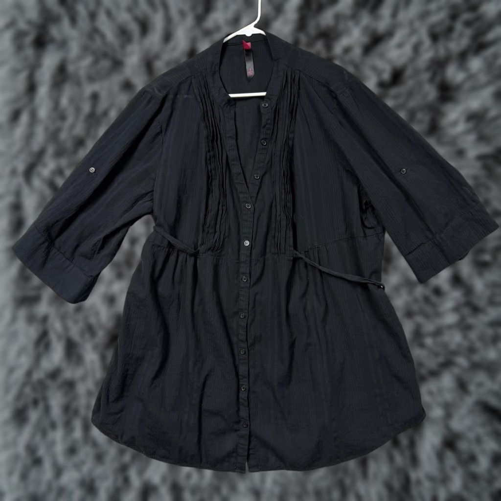 Vintage Pure Energy Shirt Womens Plus Button-Up Tunic Boho Gothic 4 Black Size S / US 4 / IT 40 - 1 Thumbnail