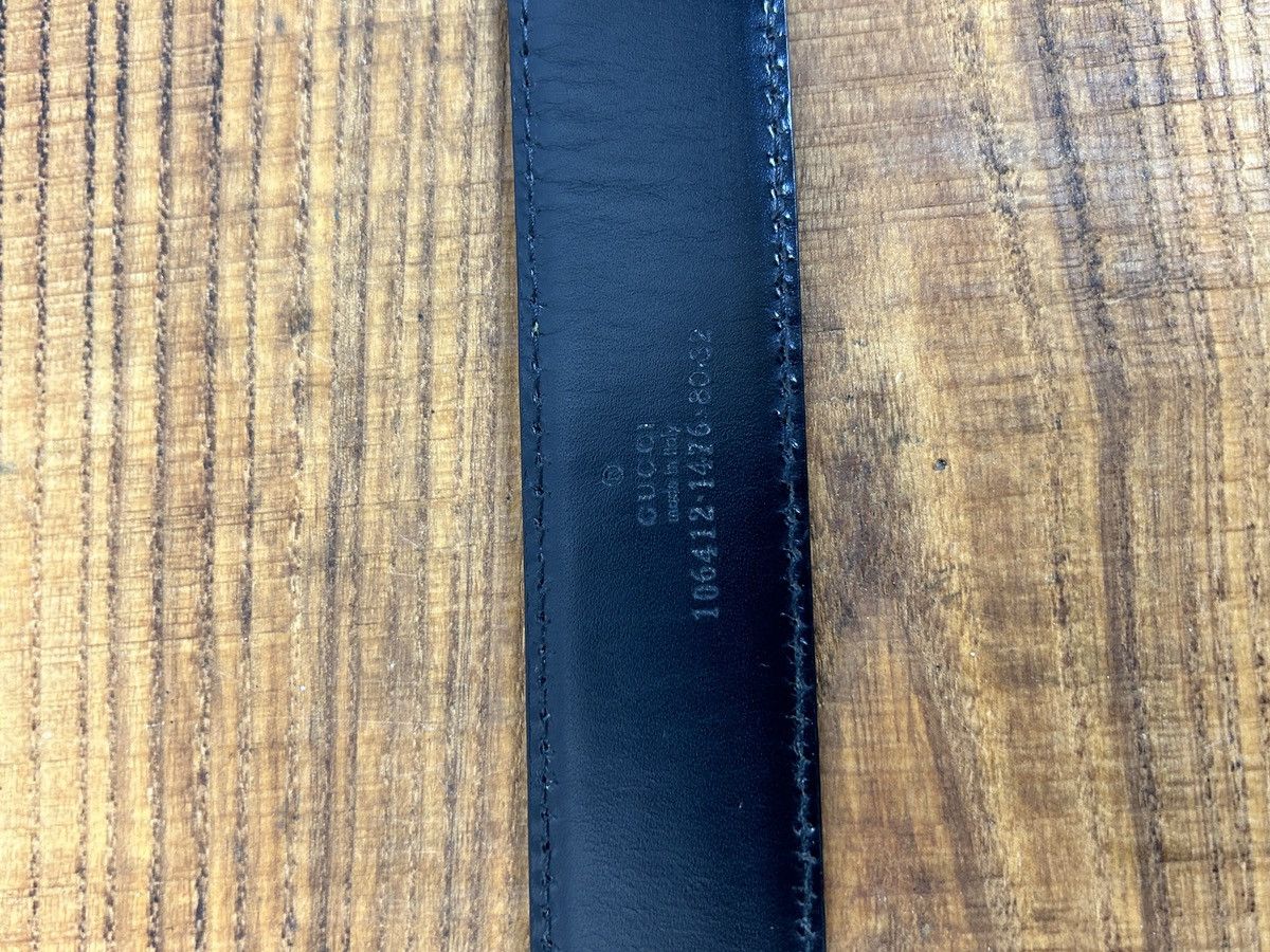Gucci Vintage Gucci GG Black Leather Belt 106412-1476 Size 80/32 Size ONE SIZE - 8 Thumbnail