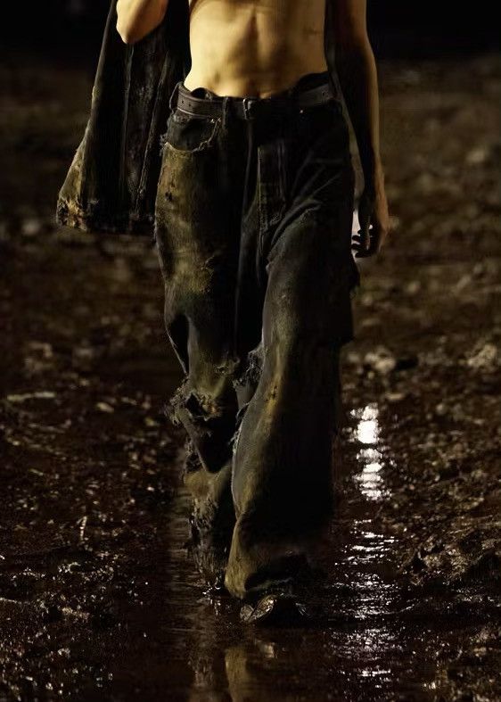 Balenciaga Runway Mud Jean Super Destroyed SS23 Small